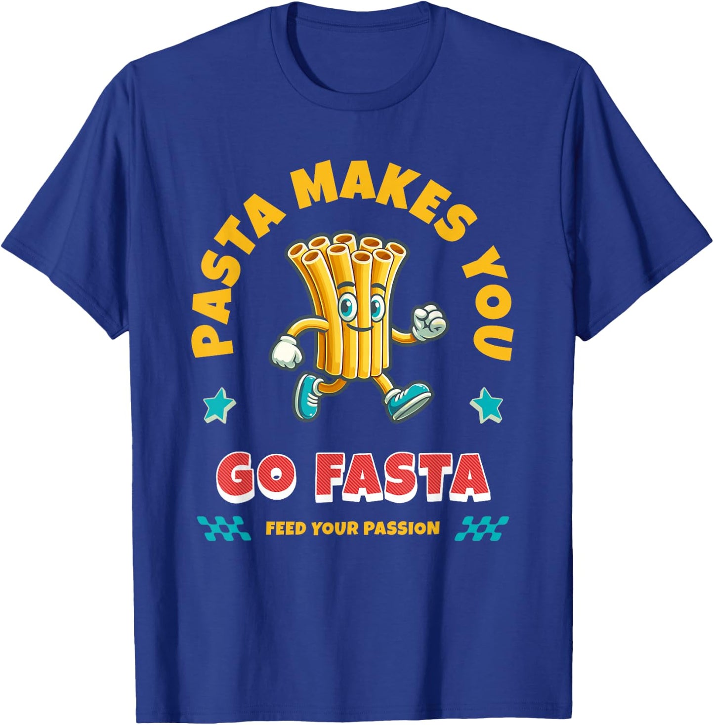 Funny Running Runner Track Pasta Trail Sprinter Go Faster T-Shirt - T-Shirt | Royal