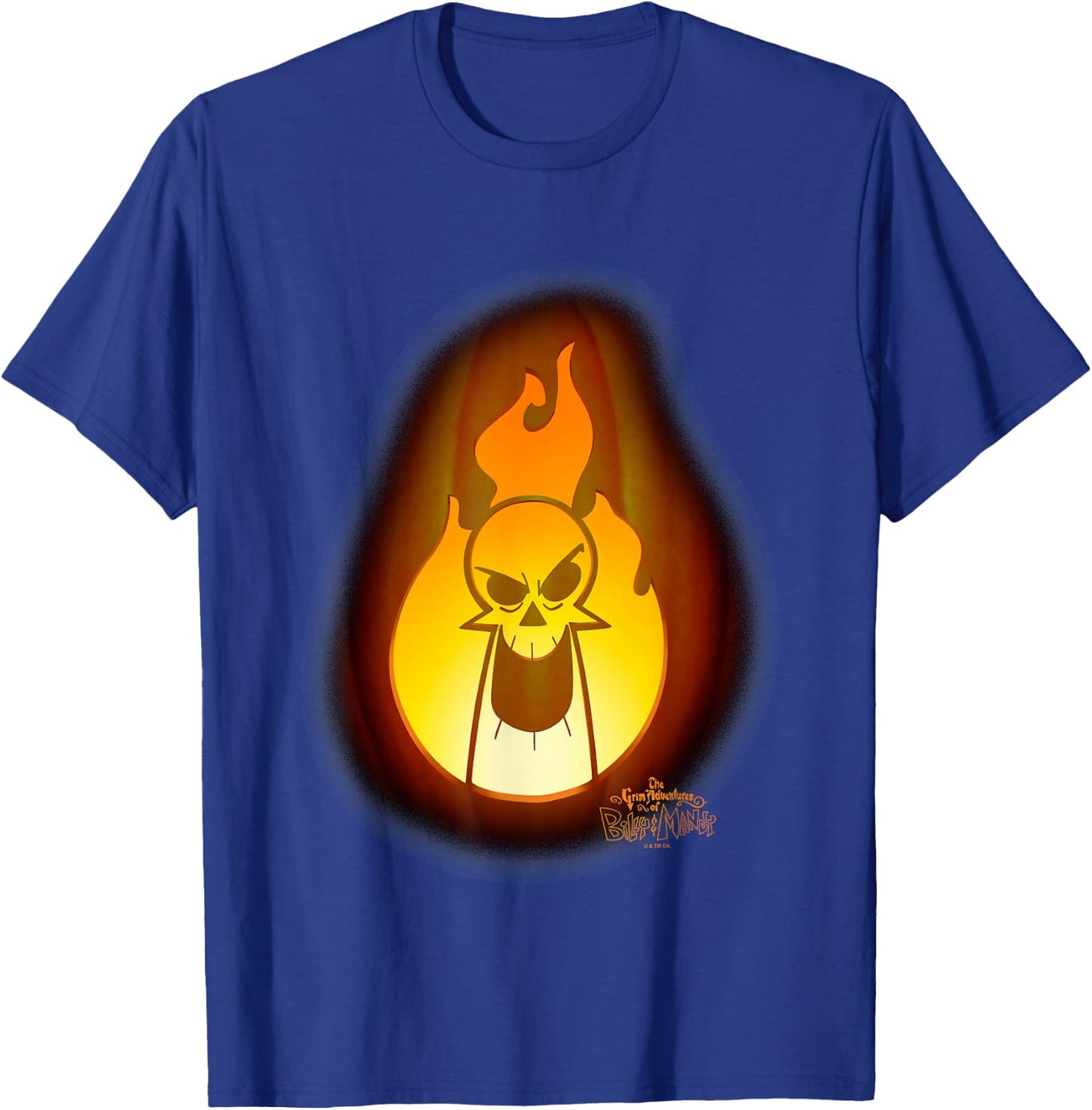 The Grim Adventures of Billy and Mandy Grim On Fire Big Logo T-Shirt - T-Shirt | Royal