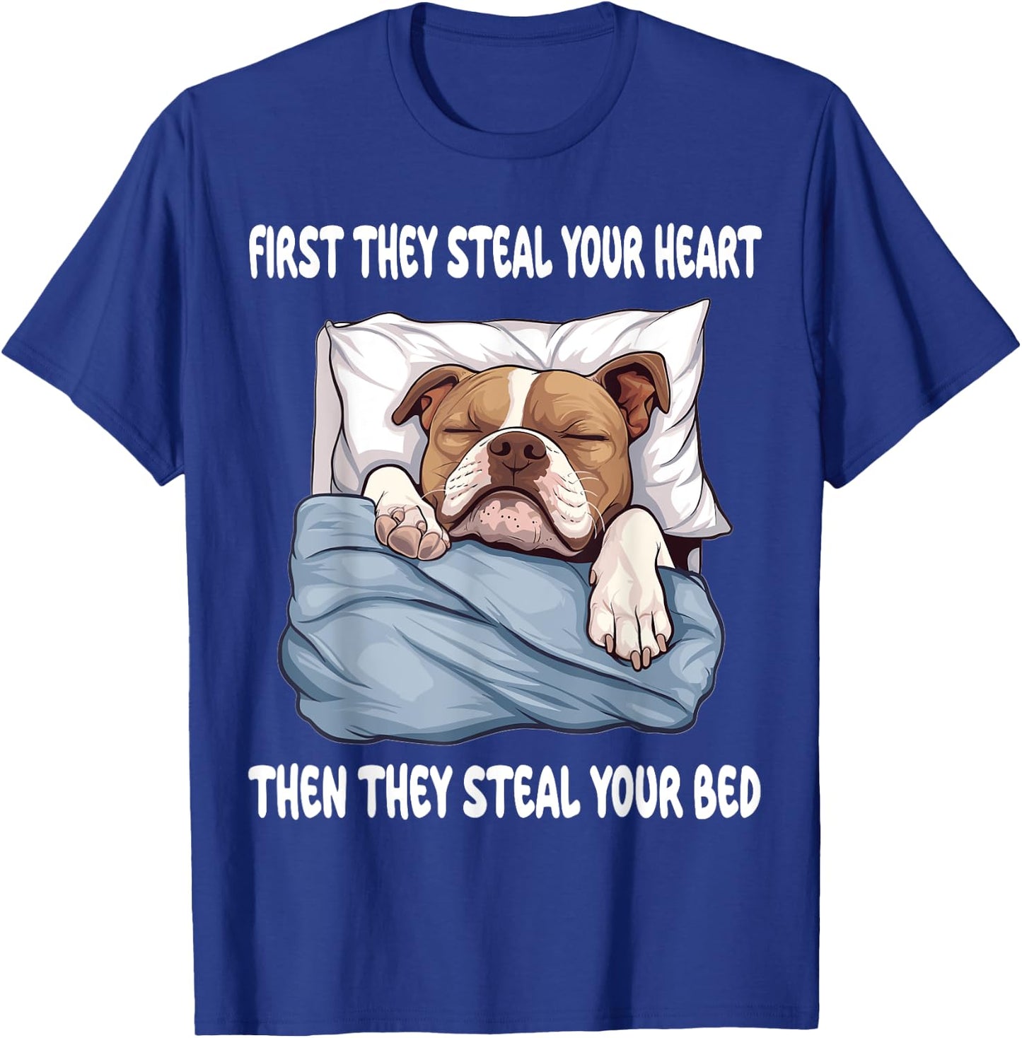 American Staffordshire Terrier Sleeping Pajamas Nightgown T-Shirt - T-Shirt | Royal