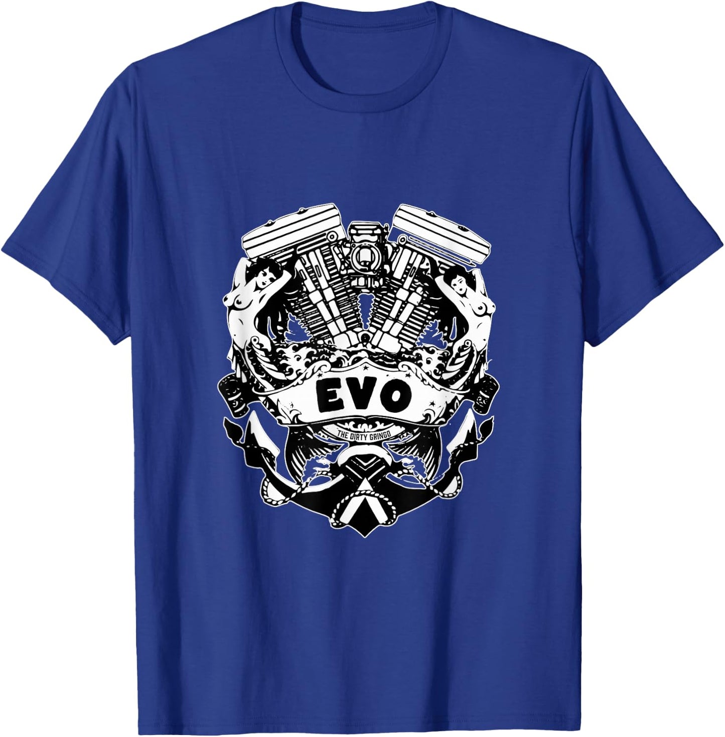 The Dirty Gringo Evo Motorcycle Evolution VTwin Flash Tattoo T-Shirt - T-Shirt | Royal