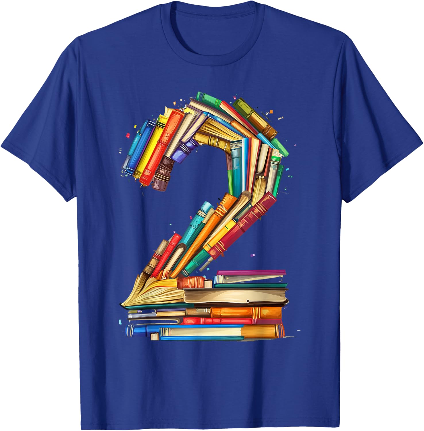 Toddler 2nd Birthday Books Themed 2 Year Old Boys Kids Girls T-Shirt - T-Shirt | Royal