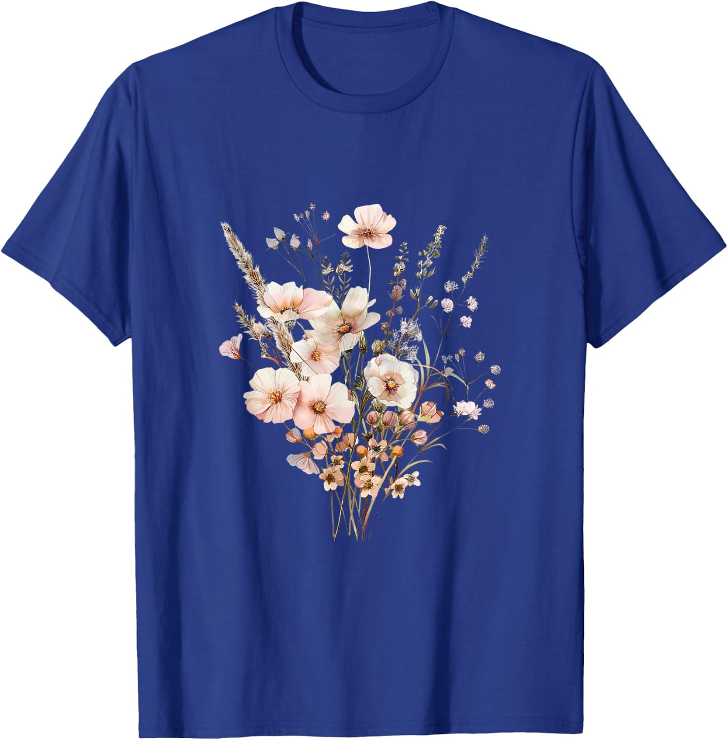 Summer Flower Botanical Nature Lover Floral Art Wildflower Women Kids T-Shirt - T-Shirt | Royal
