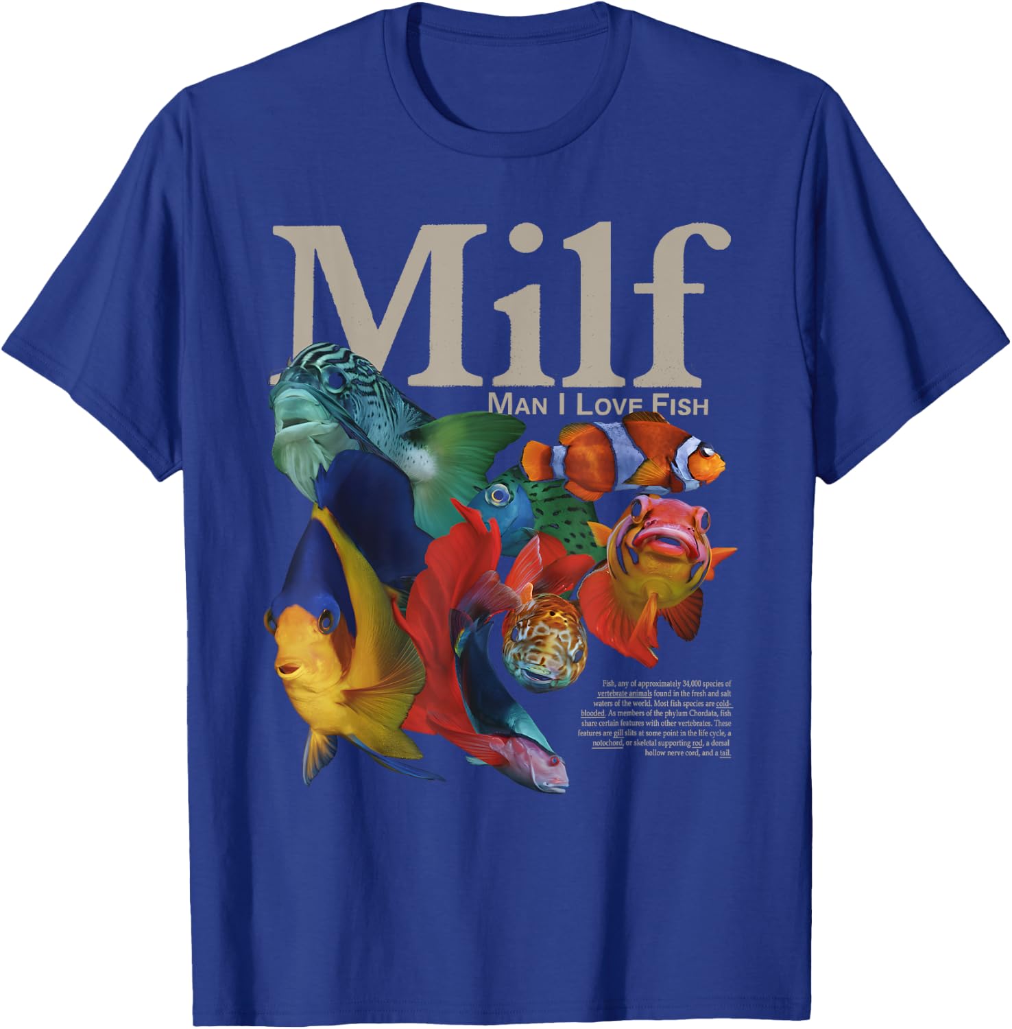 MILF Man I Love Fish Funny T-Shirt - T-Shirt | Royal