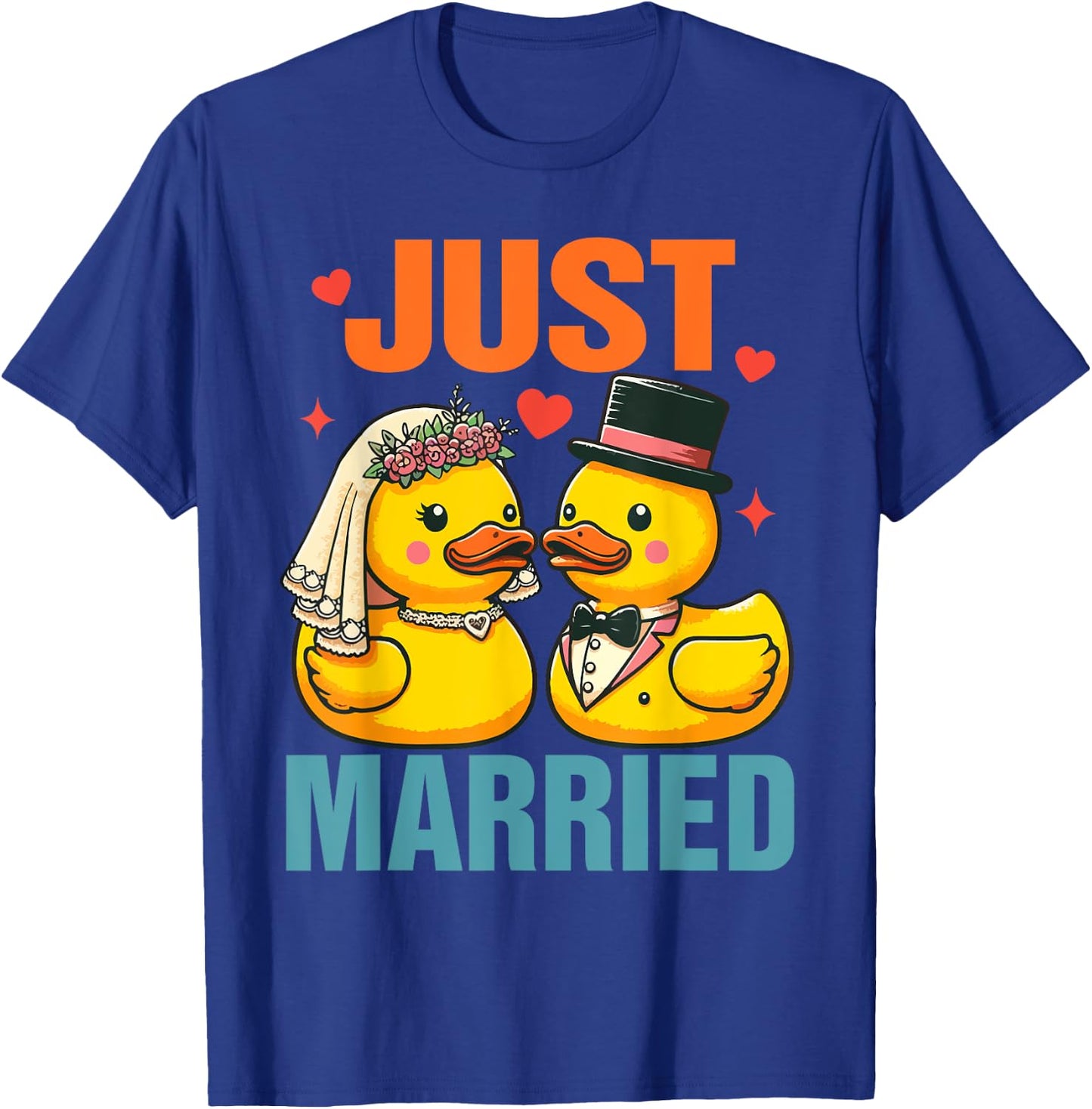 Bride & Groom Newlywed Wedding Rubber Ducks Just Married T-Shirt - T-Shirt | Royal