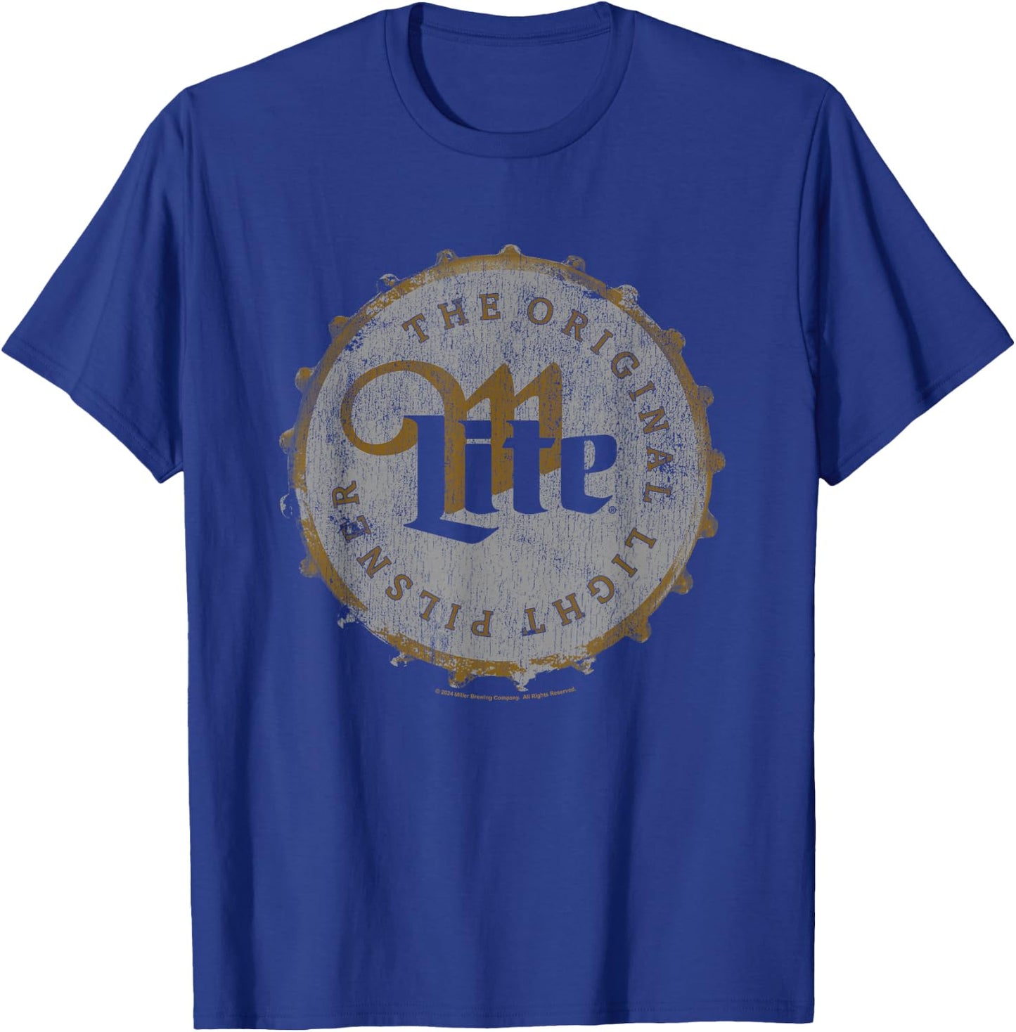 Miller Lite The Original Light Pilsner Bottle Cap Vintage T-Shirt - T-Shirt | Royal