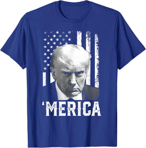 'MERICA TRUMP Happy 4th Of July Trump American Flag Gifts T-Shirt - T-Shirt | Royal
