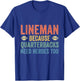 Lineman Because Quarterbacks Need Heroes Football Linemen T-Shirt - T-Shirt | Royal