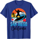 Retro San Diego California Beach Vibes Summer Break Vacation T-Shirt - T-Shirt | Royal