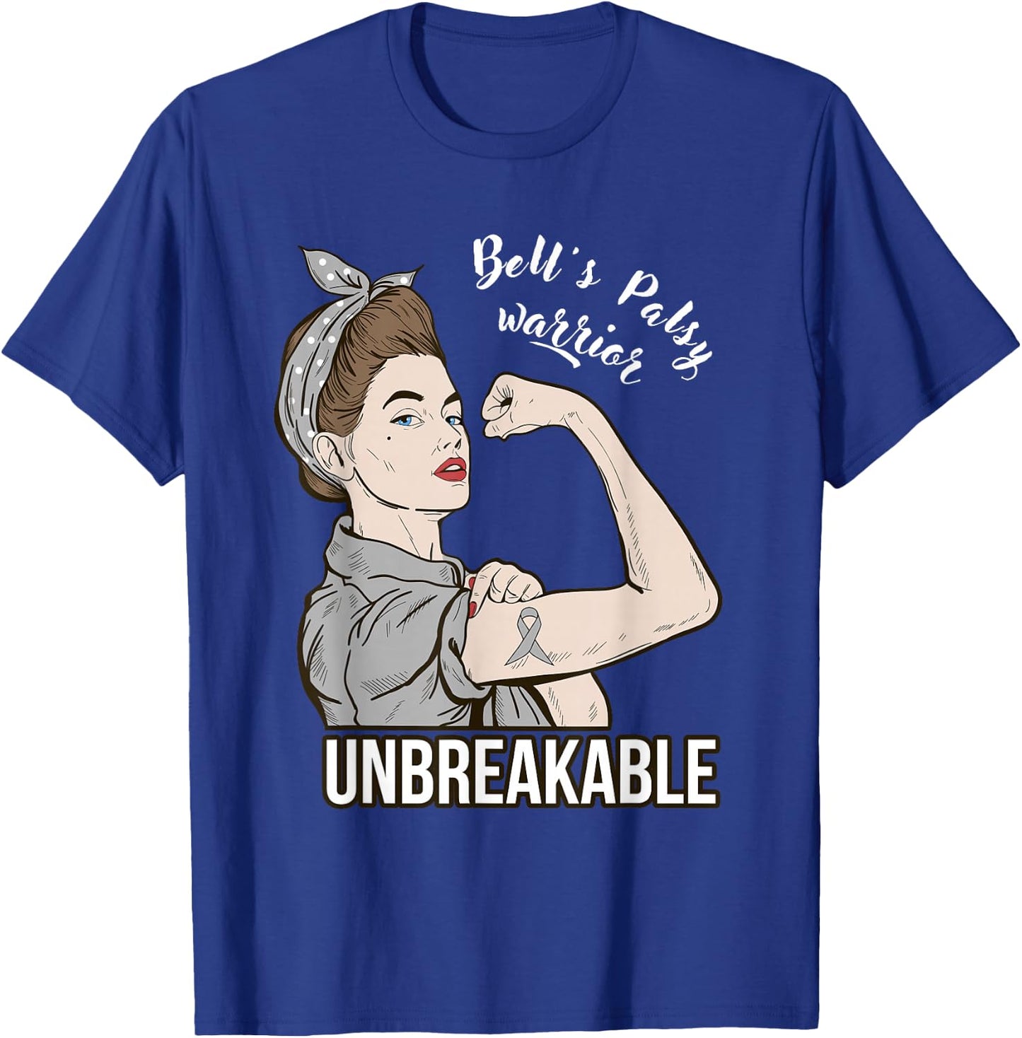 Bell's Palsy Awareness Warrior Unbreakable Support T-Shirt - T-Shirt | Royal