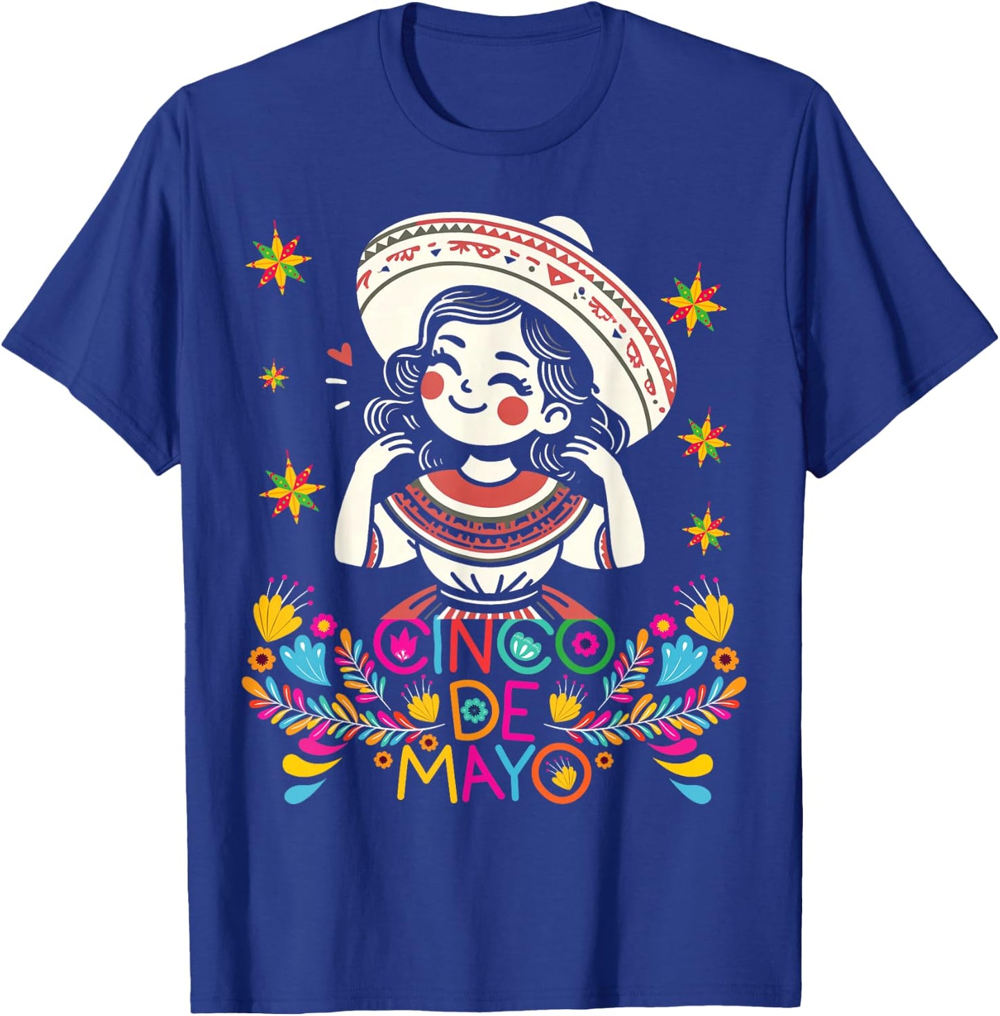 Cinco De Mayo Mexican Poncho 5 De Mayo Anime Cute Girl T-Shirt - T-Shirt | Royal