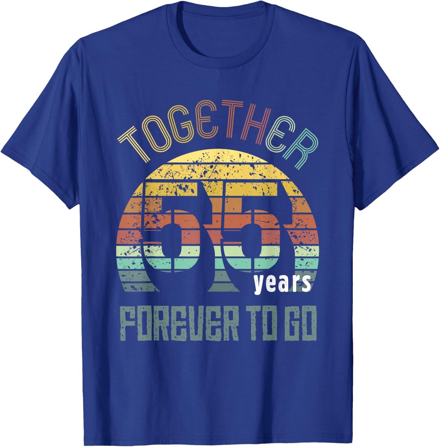 55 Wedding Anniversary for Couple Best 55th Year of Marriage T-Shirt - T-Shirt | Royal