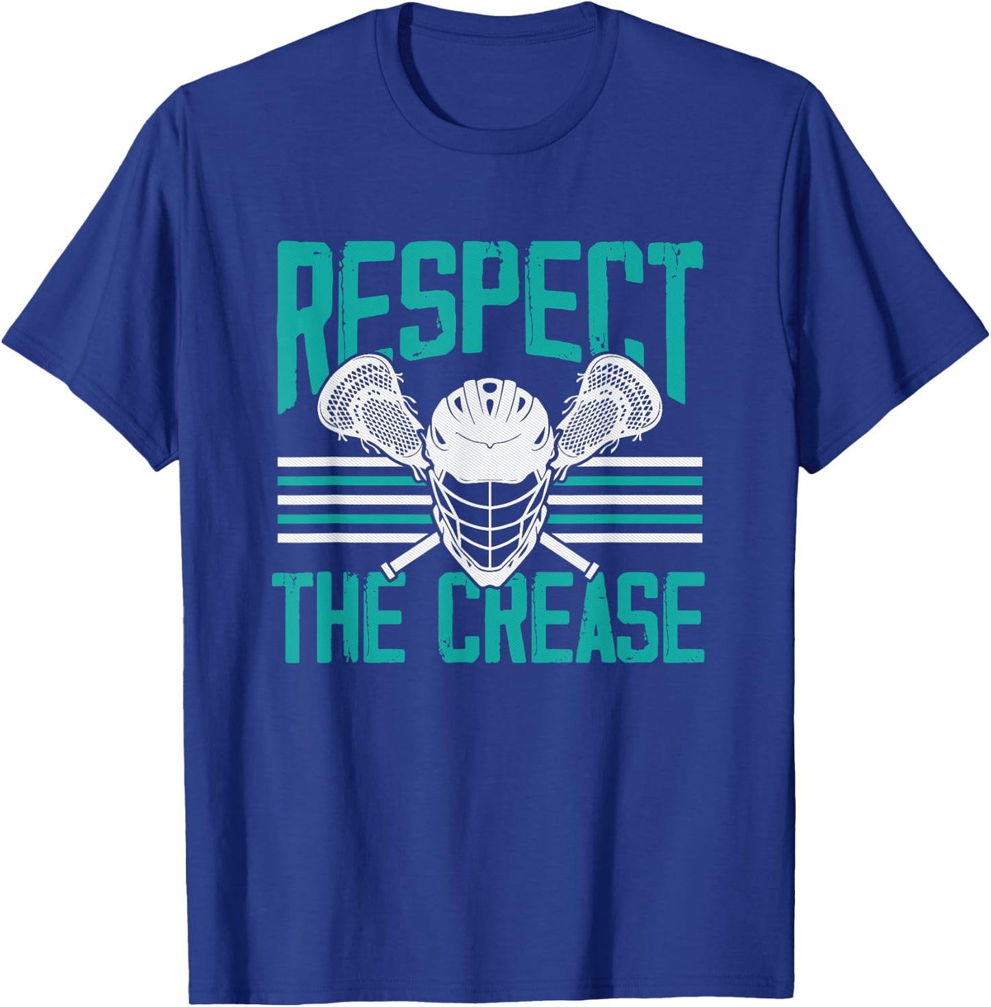 Lacrosse Goalkeeper Lax Goalie Lacrosse Respect The Crease T-Shirt - T-Shirt | Royal