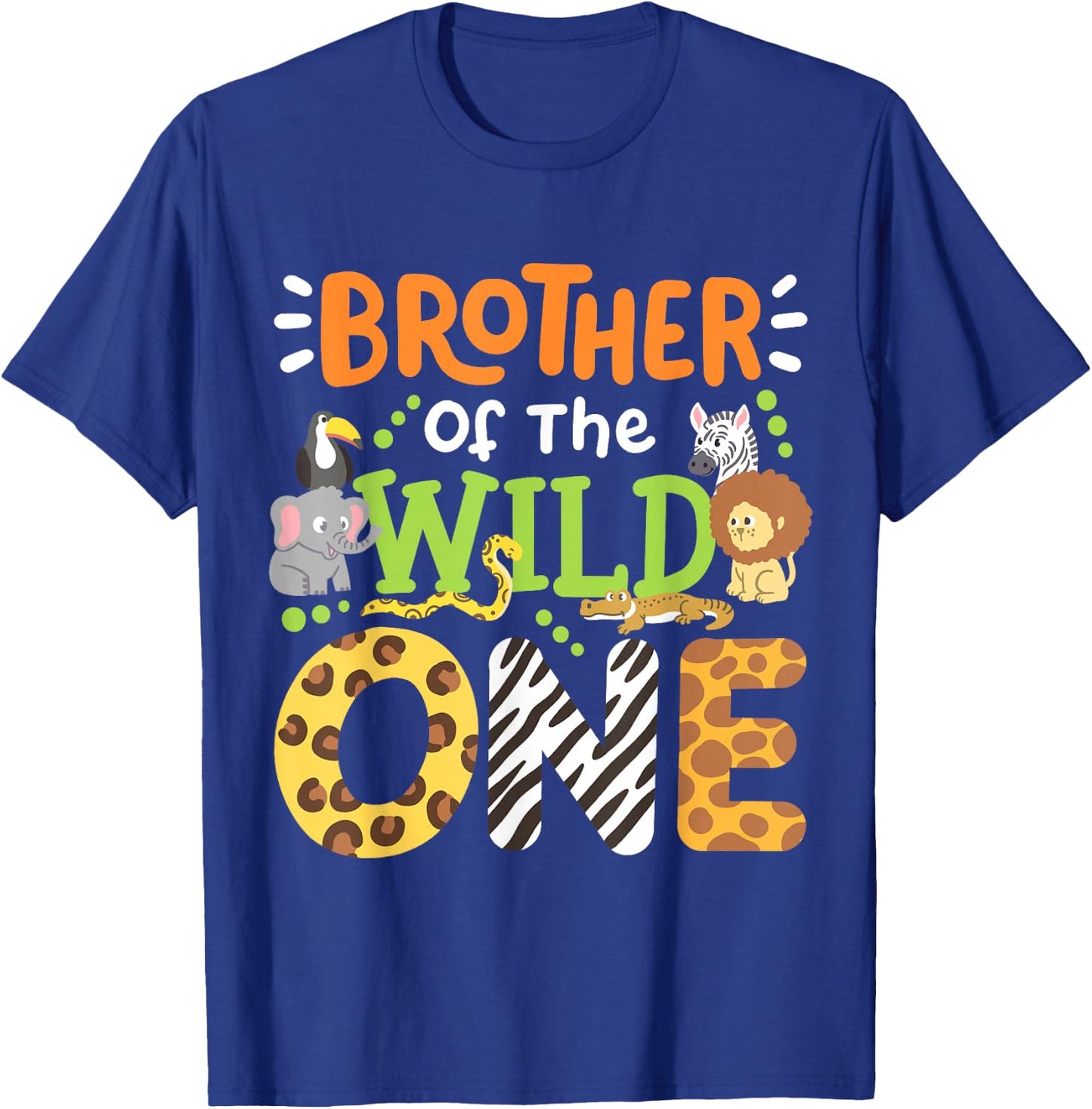 Brother Of The Wild One Kids Boys Safari Zoo Birthday Family T-Shirt - T-Shirt | Royal