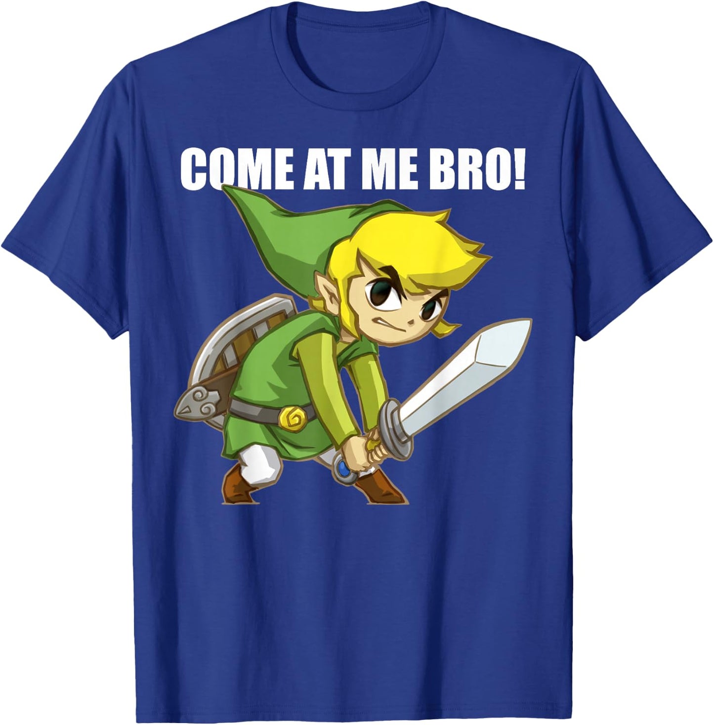 Legend Of Zelda Come At Me Bro! Link Action Pose T-Shirt - T-Shirt | Royal
