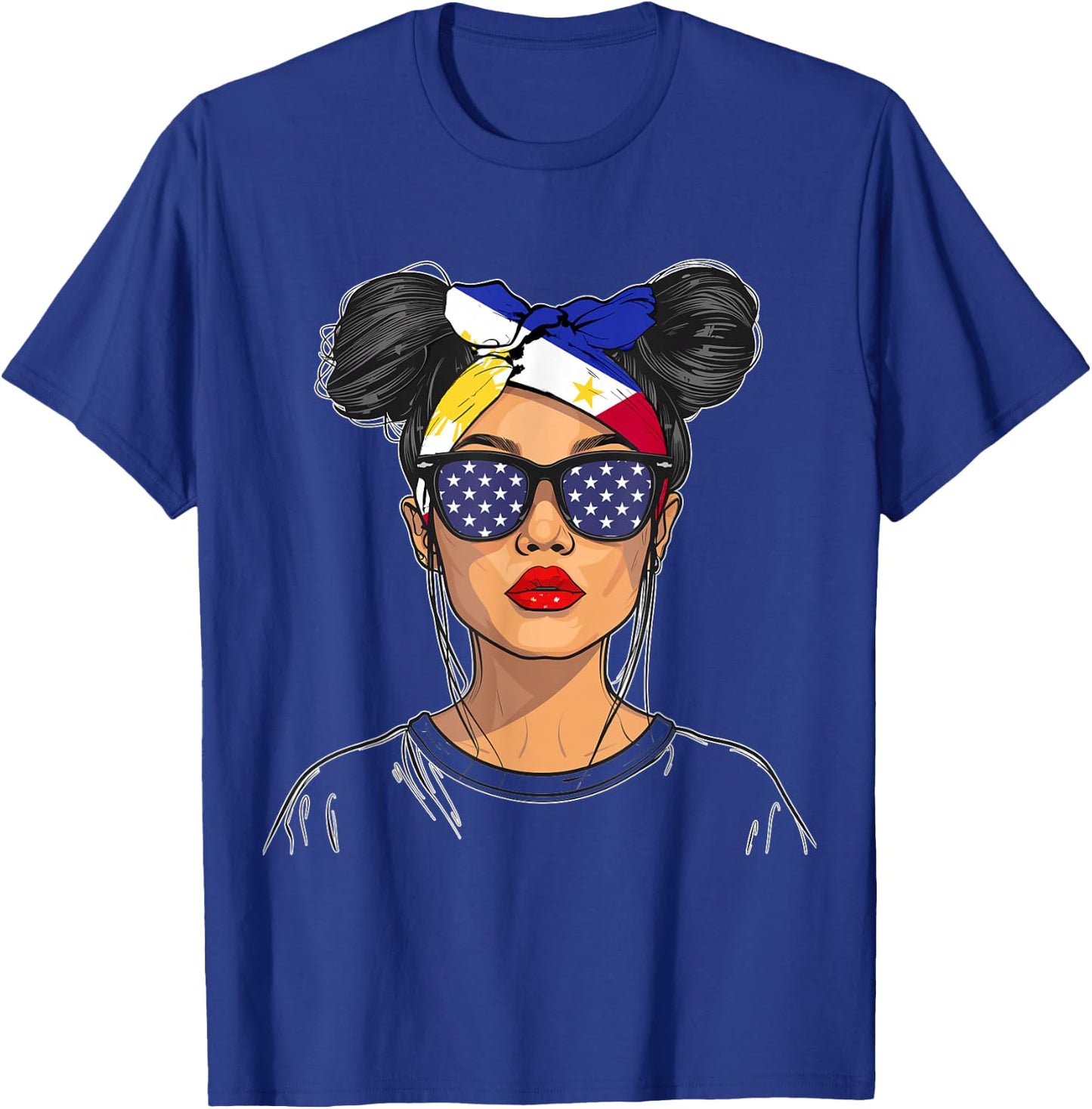 Philippines Flag Outfit for Woman American Souvenir Filipina T-Shirt - T-Shirt | Royal