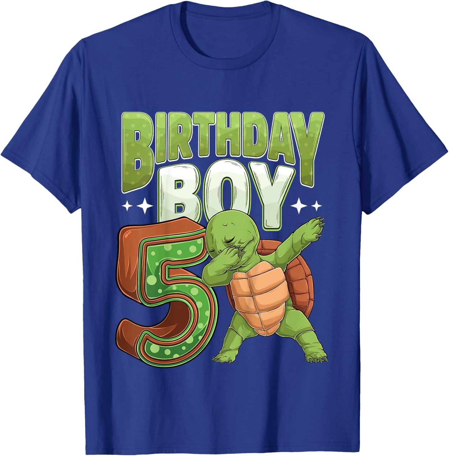 Kids 5 year old Turtle animal lovers 5th Birthday Boy T-Shirt - T-Shirt | Royal