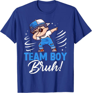 Family Team Boy Bruh Gender Reveal Party Announcement T-Shirt - T-Shirt | Royal