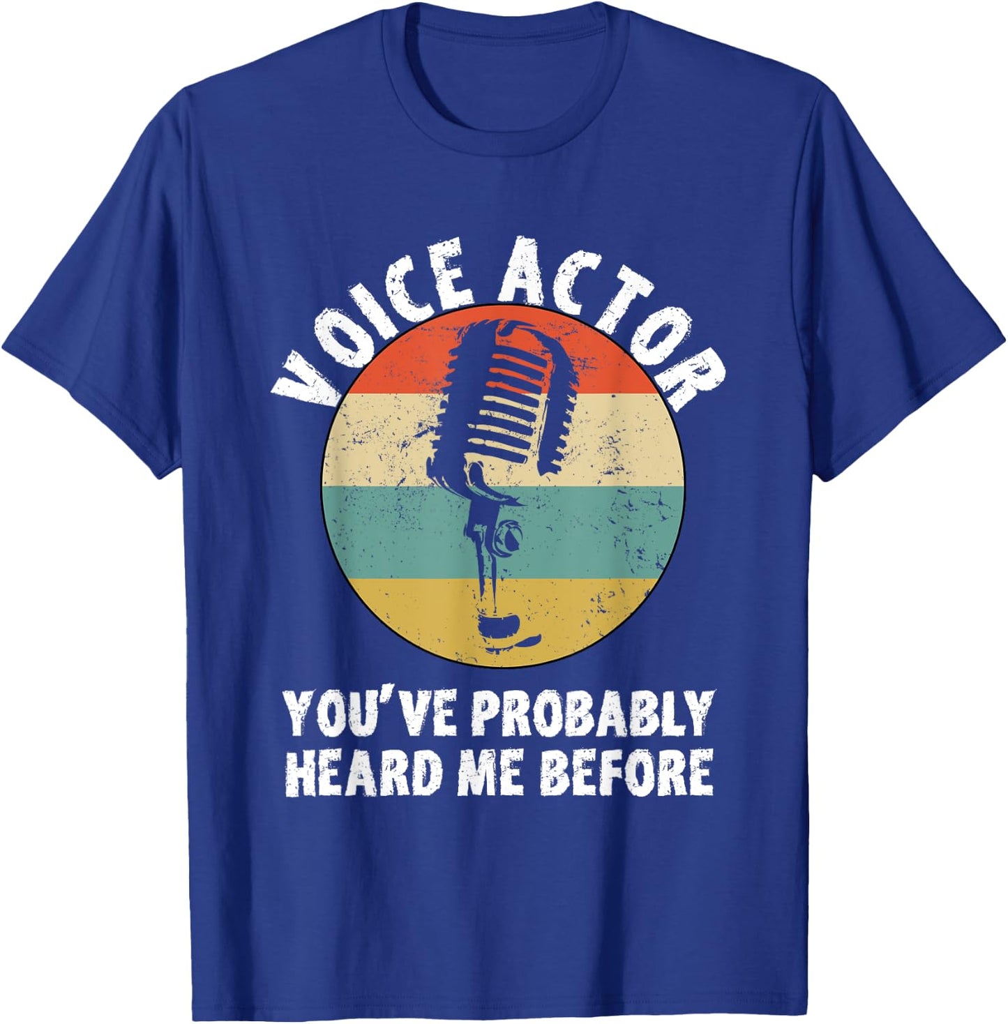 Voice Actor Design Vintage Microphone Voice Over Artist T-Shirt - T-Shirt | Royal