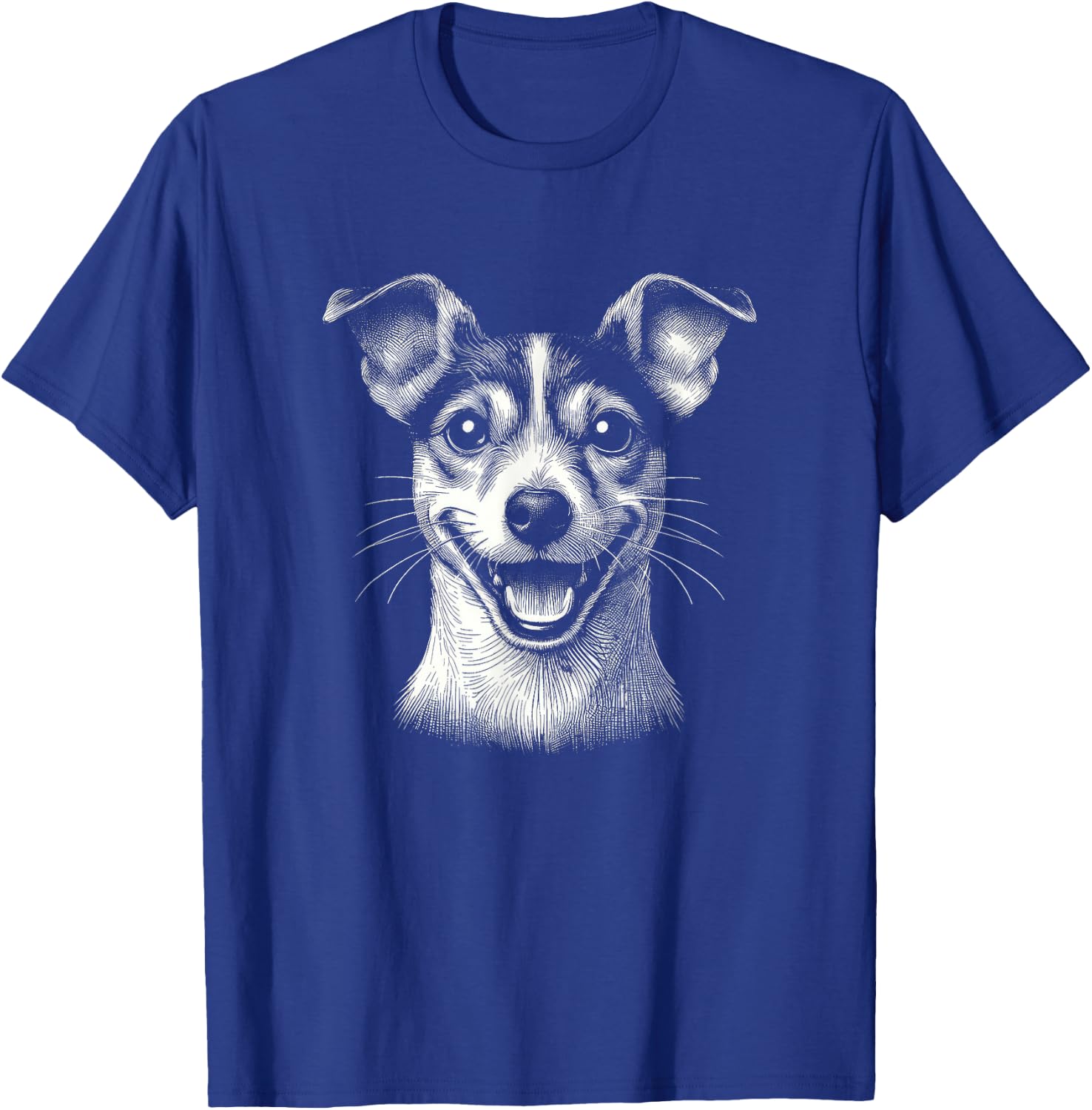 Rat Terrier Dog Face Art Design And Men T-Shirt - T-Shirt | Royal