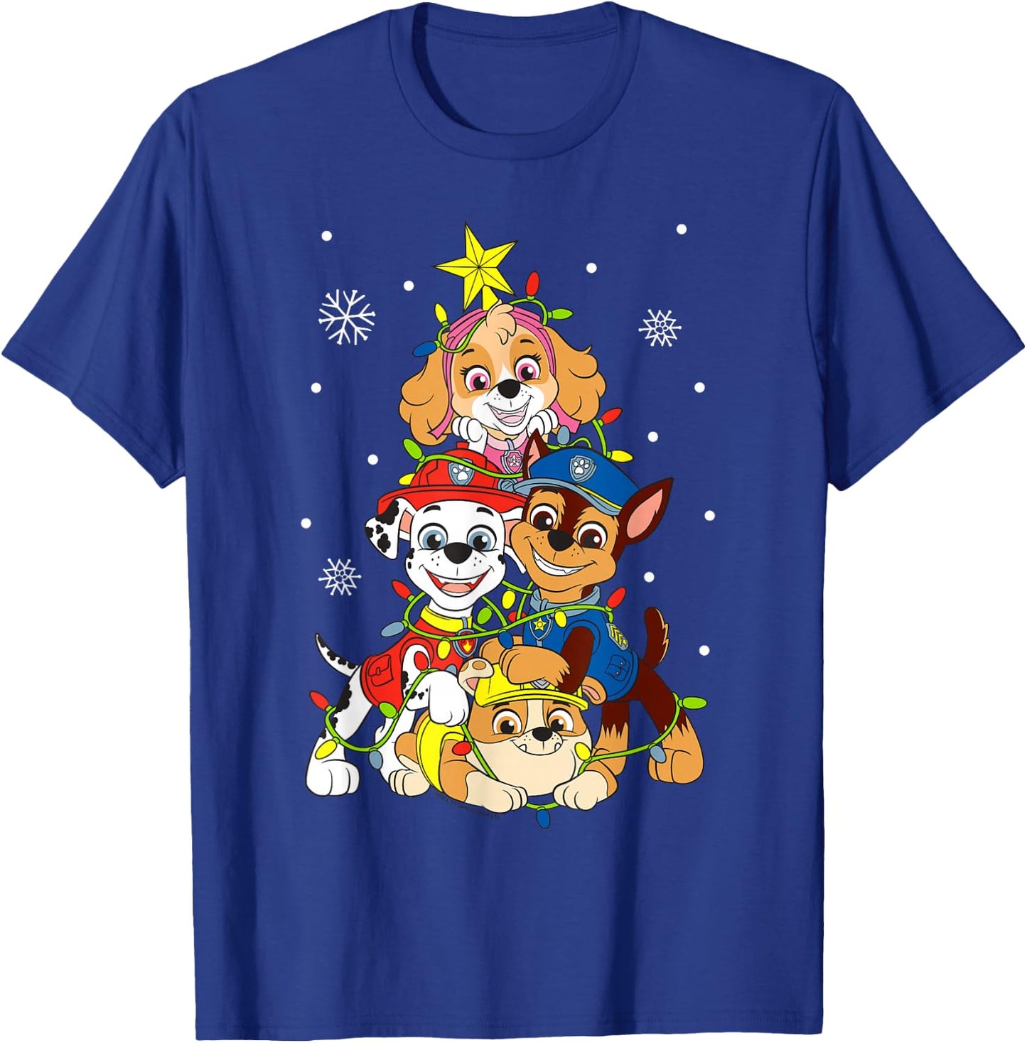 Paw Patrol Sky Chase Christmas Tree T-Shirt - T-Shirt | Royal