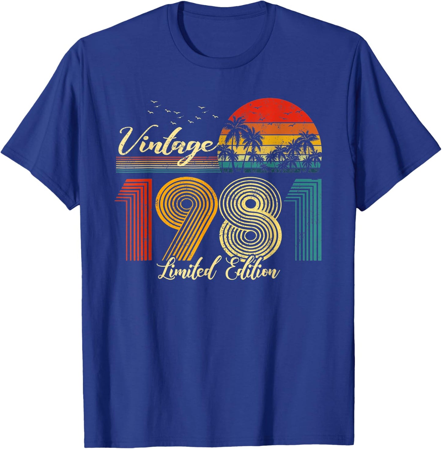 Vintage 1981 Limited Edition Men Women - 42 Birthday T-Shirt - T-Shirt | Royal