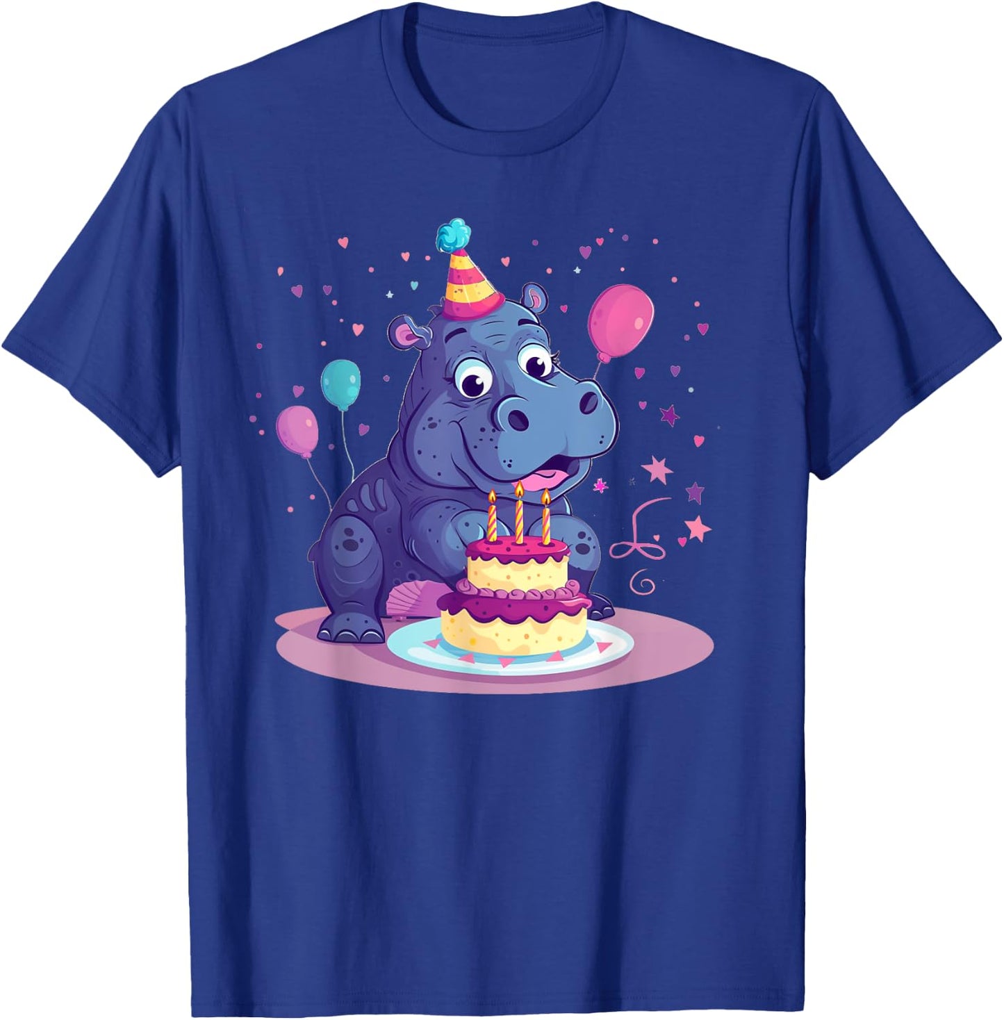 Happy Birthday Hippo Costume T-Shirt - T-Shirt | Royal