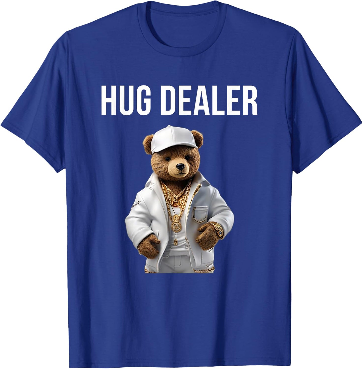 Cool Gangster Teddy Bear as Hug Dealer for Smile & Fun T-Shirt - T-Shirt | Royal