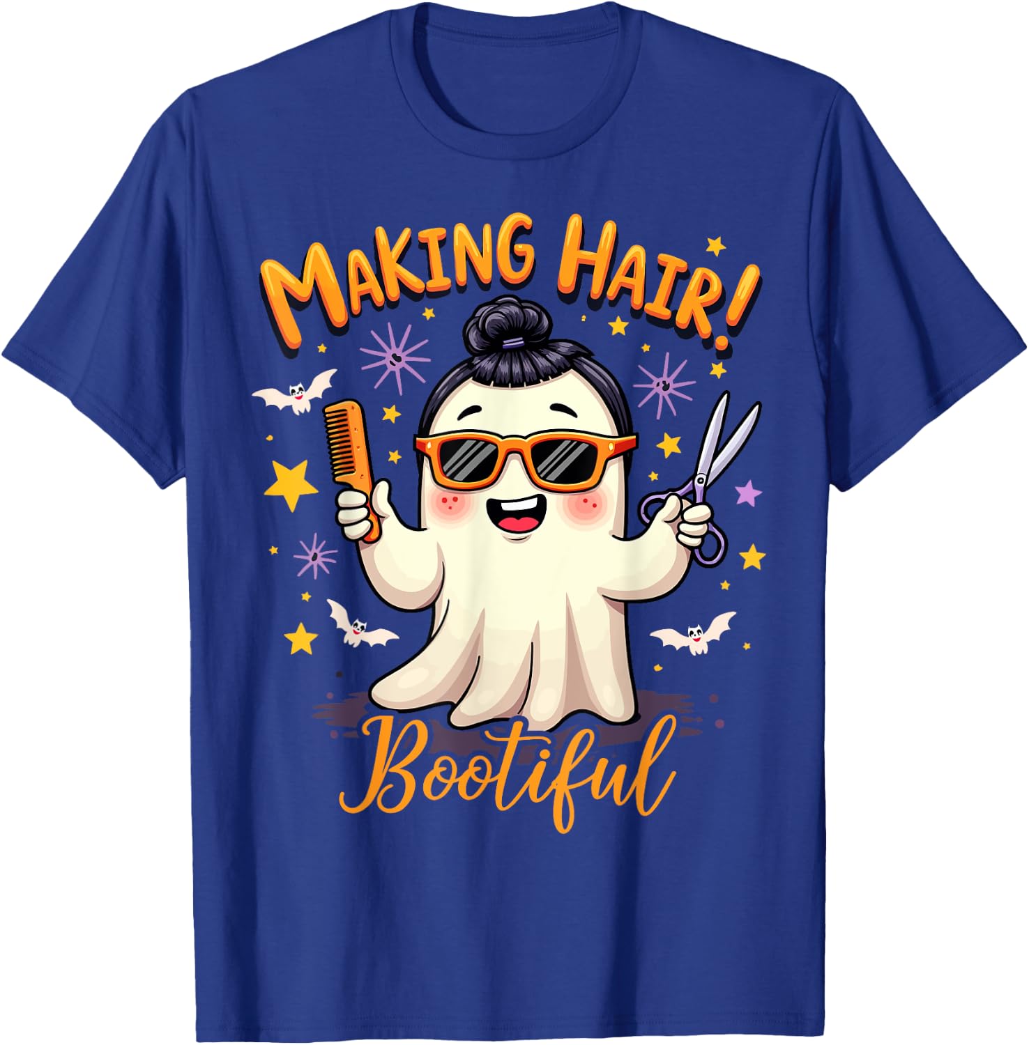 Making Hair Bootiful Ghost Funny Halloween Hairstylist T-Shirt - T-Shirt | Royal