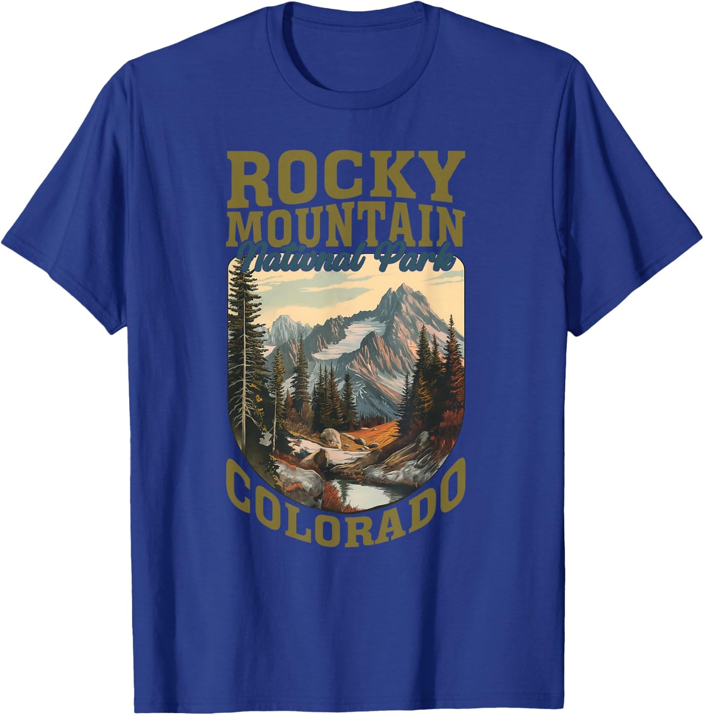 U.S. National Parks Vintage Travel Souvenir -Adults, -Kids Black Small Retro National Park T-Shirt - T-Shirt | Royal