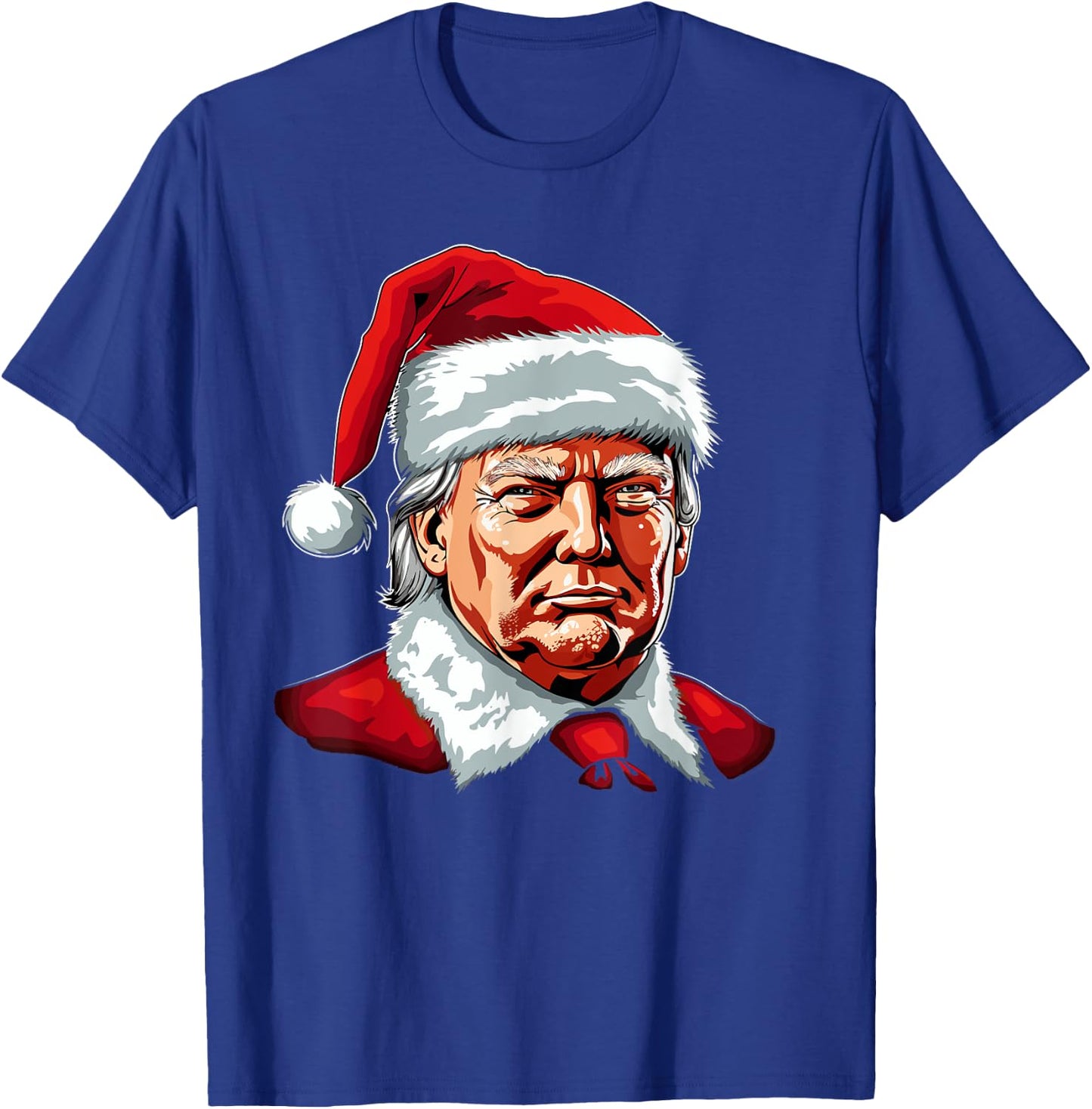 Santa Claus Trump Christmas Art Portrait Graphic Men Women T-Shirt - T-Shirt | Royal