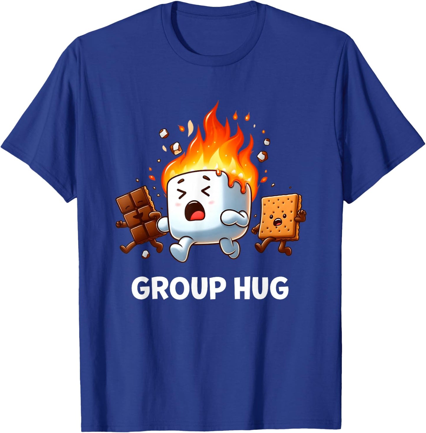 Kids Camping Shirt Group Hug Smores Marshmallow Men Women T-Shirt - T-Shirt | Royal
