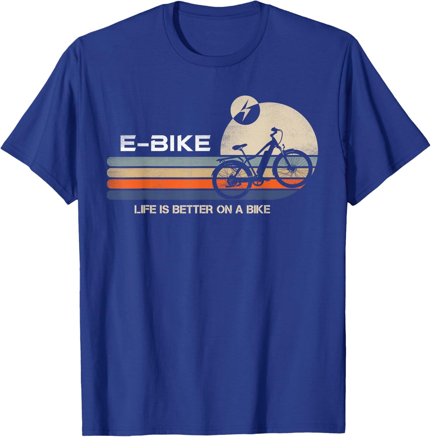E-BIKE Retro Electric Bicycle Vintage Cycling Life is better T-Shirt - T-Shirt | Royal