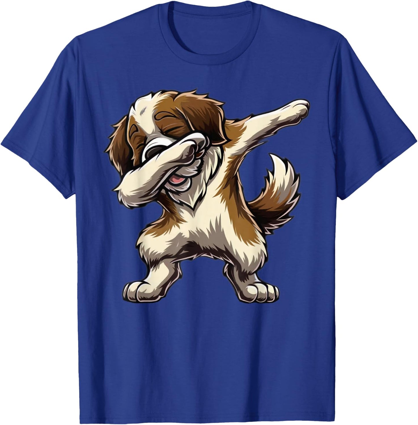 Dabbing Saint Bernard Dab Dance Dog Lover Gifts Men Women T-Shirt - T-Shirt | Royal