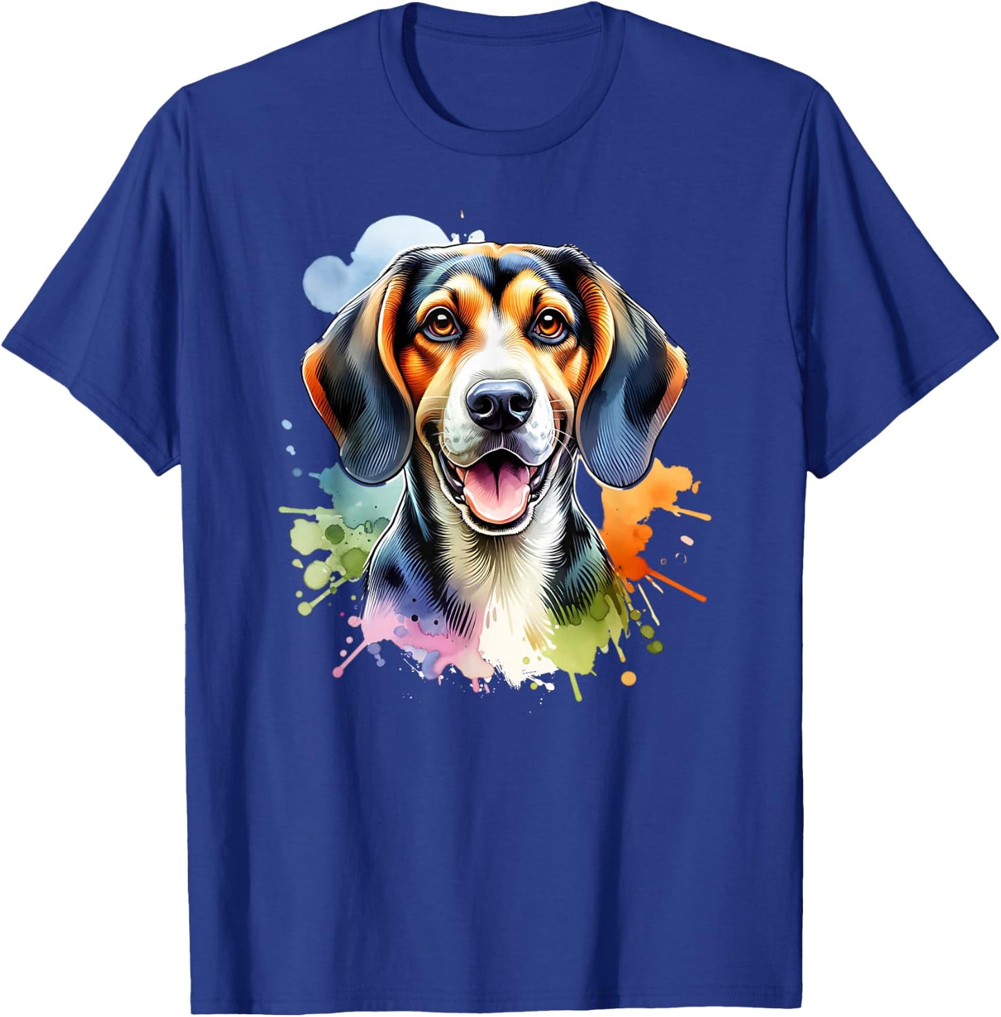 Treeing Walker Coonhound Dog Watercolor Artwork T-Shirt - T-Shirt | Royal