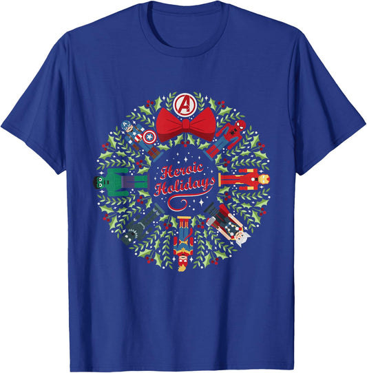 Marvel Christmas Avengers Nutcrackers Wreath Heroic Holidays T-Shirt - T-Shirt | Royal