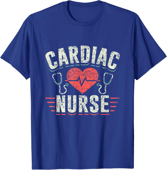 Cardiac Nurse Cardiology Heart Nursing Cardiac Nurse T-Shirt - T-Shirt | Royal