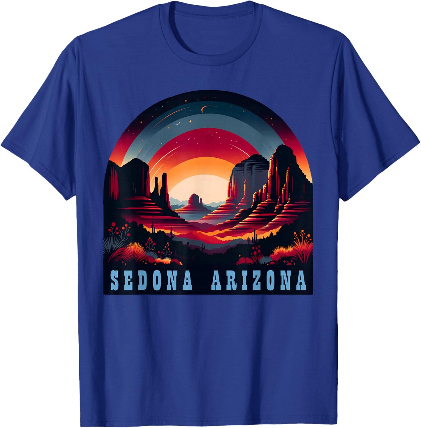 Sedona AZ Hiking Outdoors Mountain Sedona USA Retro Vintage T-Shirt - T-Shirt | Royal