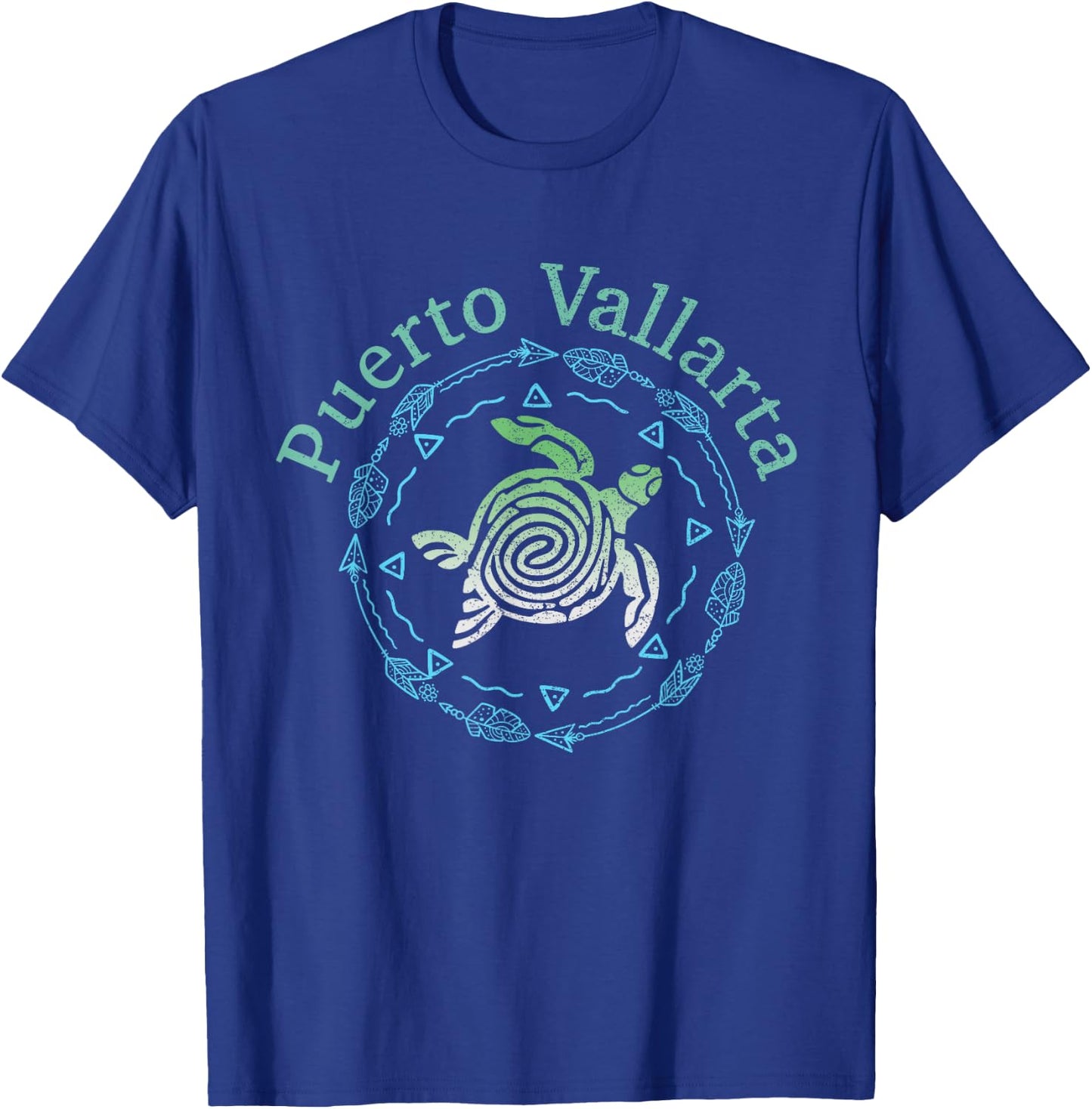Puerto Vallarta Vintage Tribal Turtle T-Shirt - T-Shirt | Royal