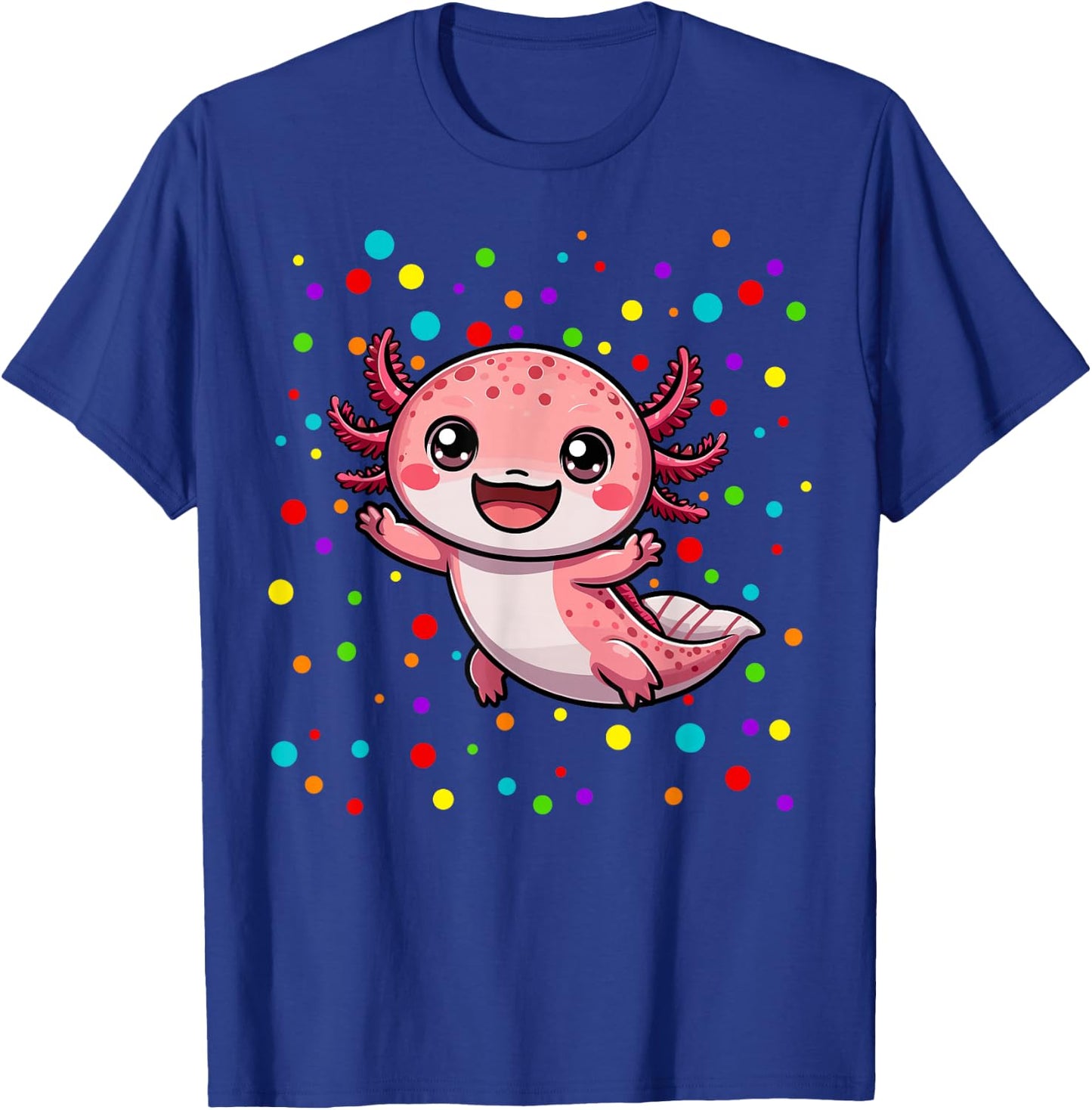 Funny Axolotl Lovers Polka Dot Happy Dot Day Girls Boys Kids T-Shirt - T-Shirt | Royal