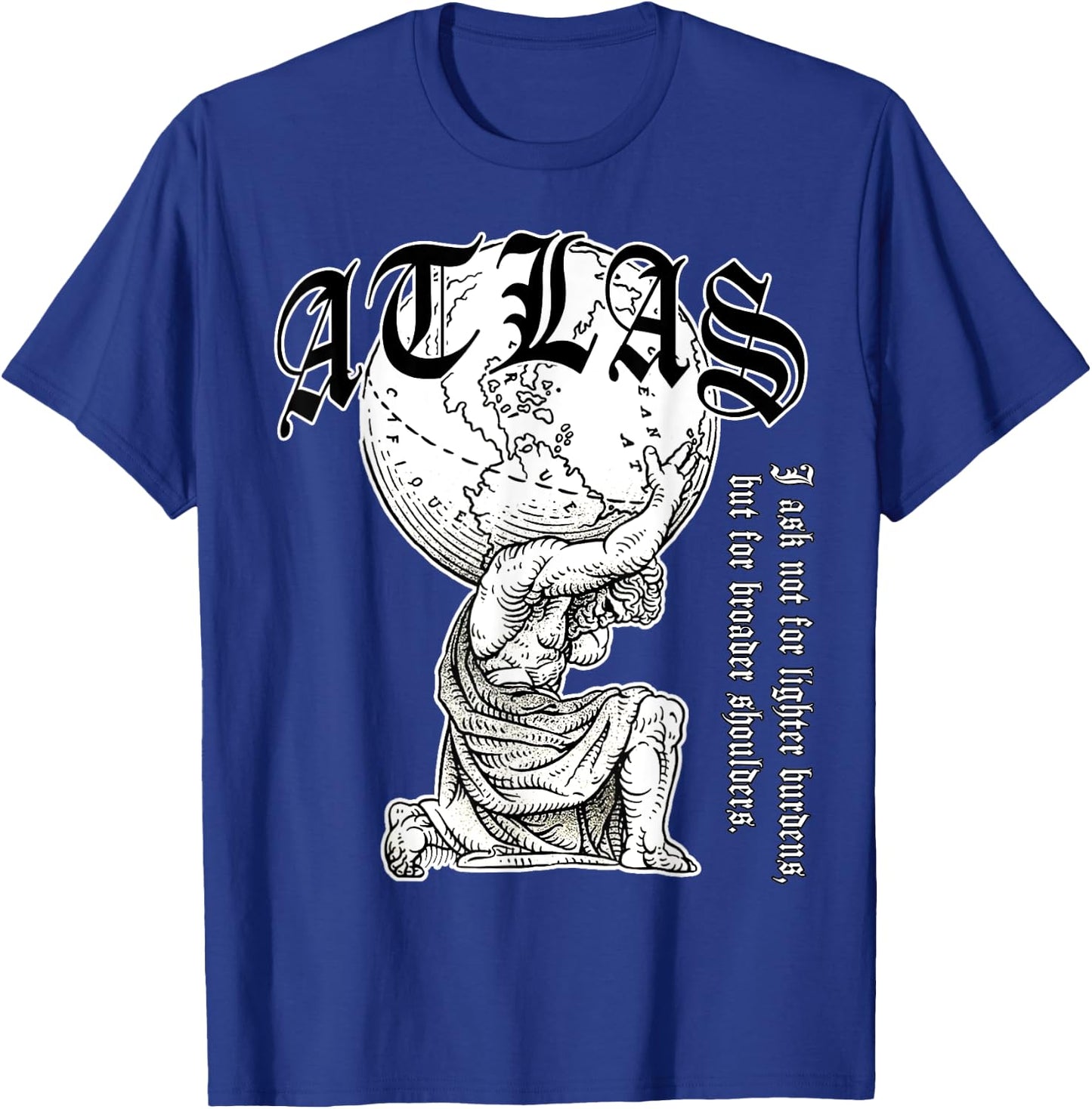 Atlas carrying the world Greek Mythology Street Urban Style T-Shirt - T-Shirt | Royal
