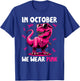 In October We Wear Pink Ribbon Breast Cancer Dinosaur T-Shirt - T-Shirt | Royal