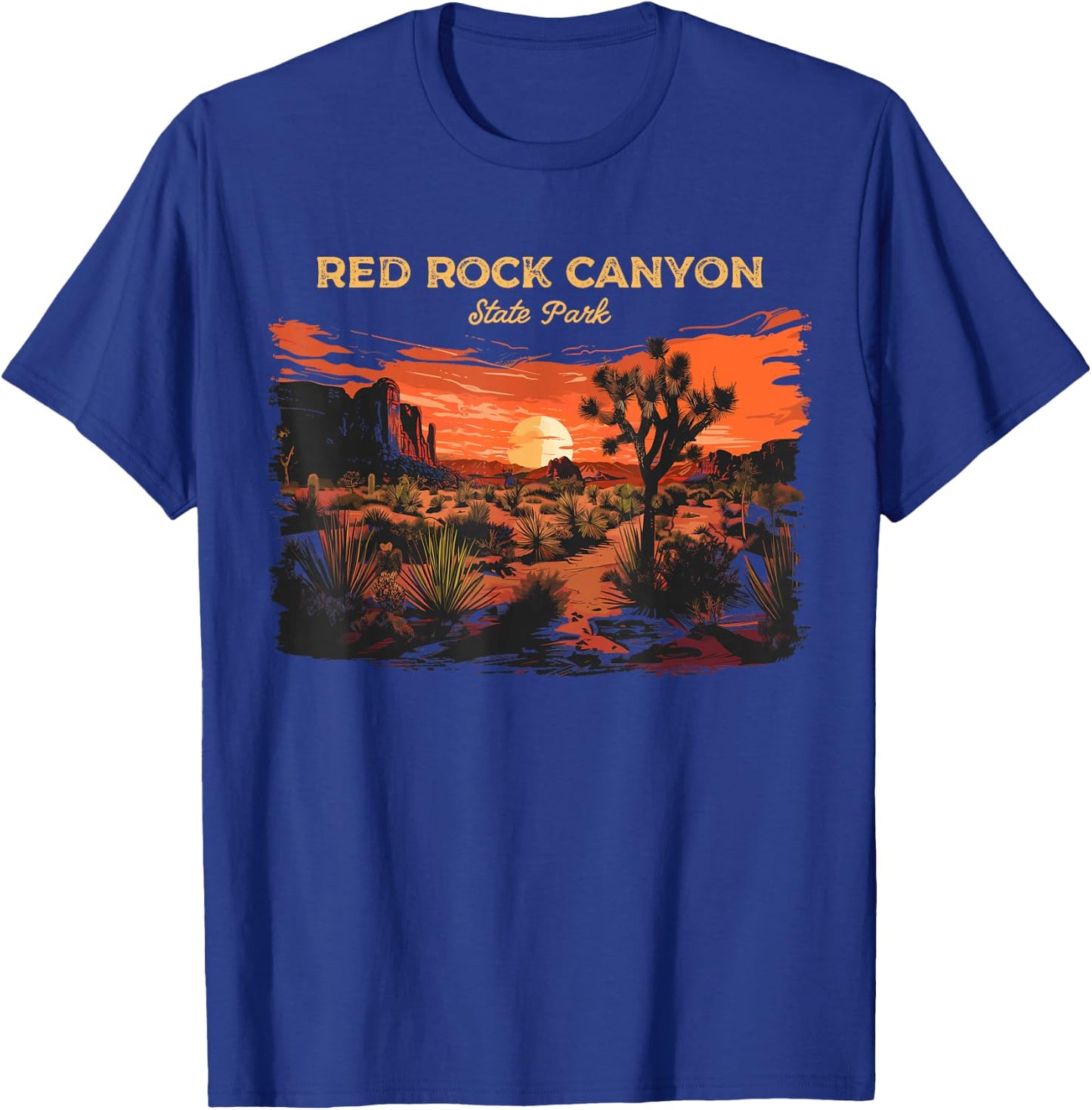 Red Rock Canyon State Park Retro Vintage T-Shirt - T-Shirt | Royal