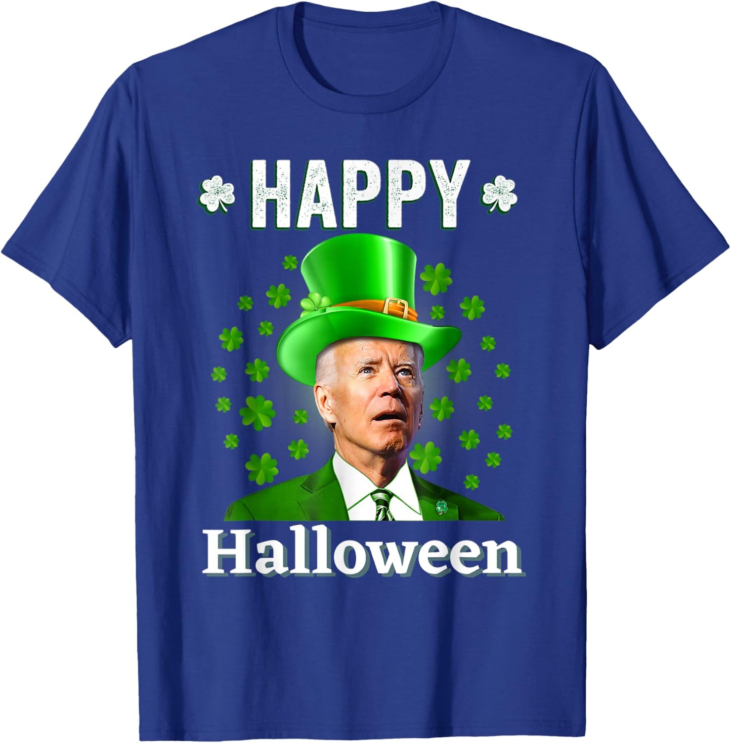 Funny Joe Biden Happy Halloween Confused St Patricks Day T-Shirt - T-Shirt | Royal