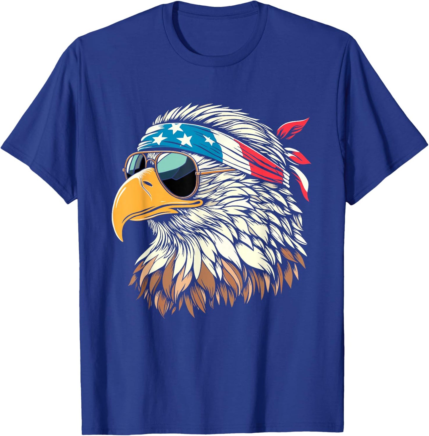 Bald Eagle 4th of July USA American Flag Patriotic Men Women T-Shirt - T-Shirt | Royal