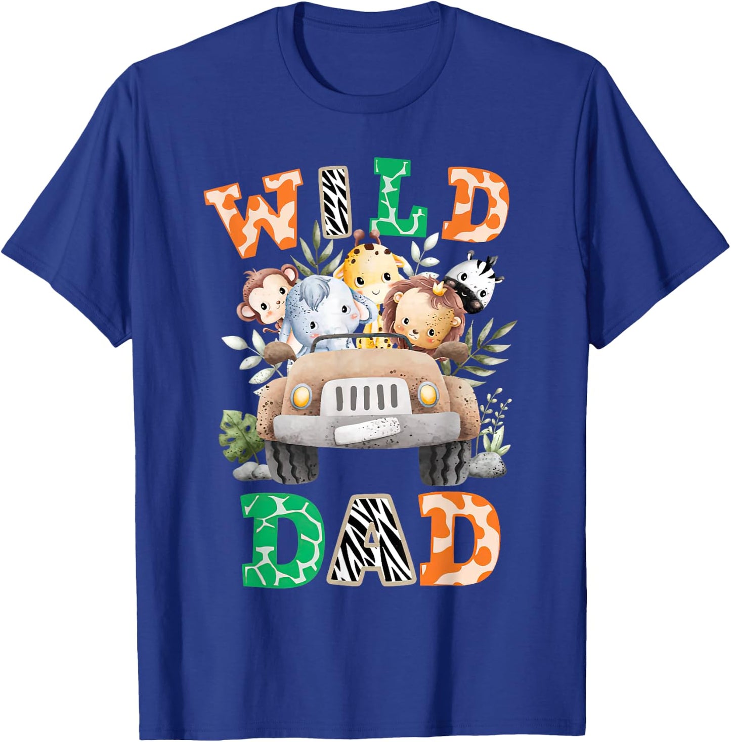 Wild Dad Zoo Born Two be Wild B-day Safari Jungle Animal T-Shirt - T-Shirt | Royal