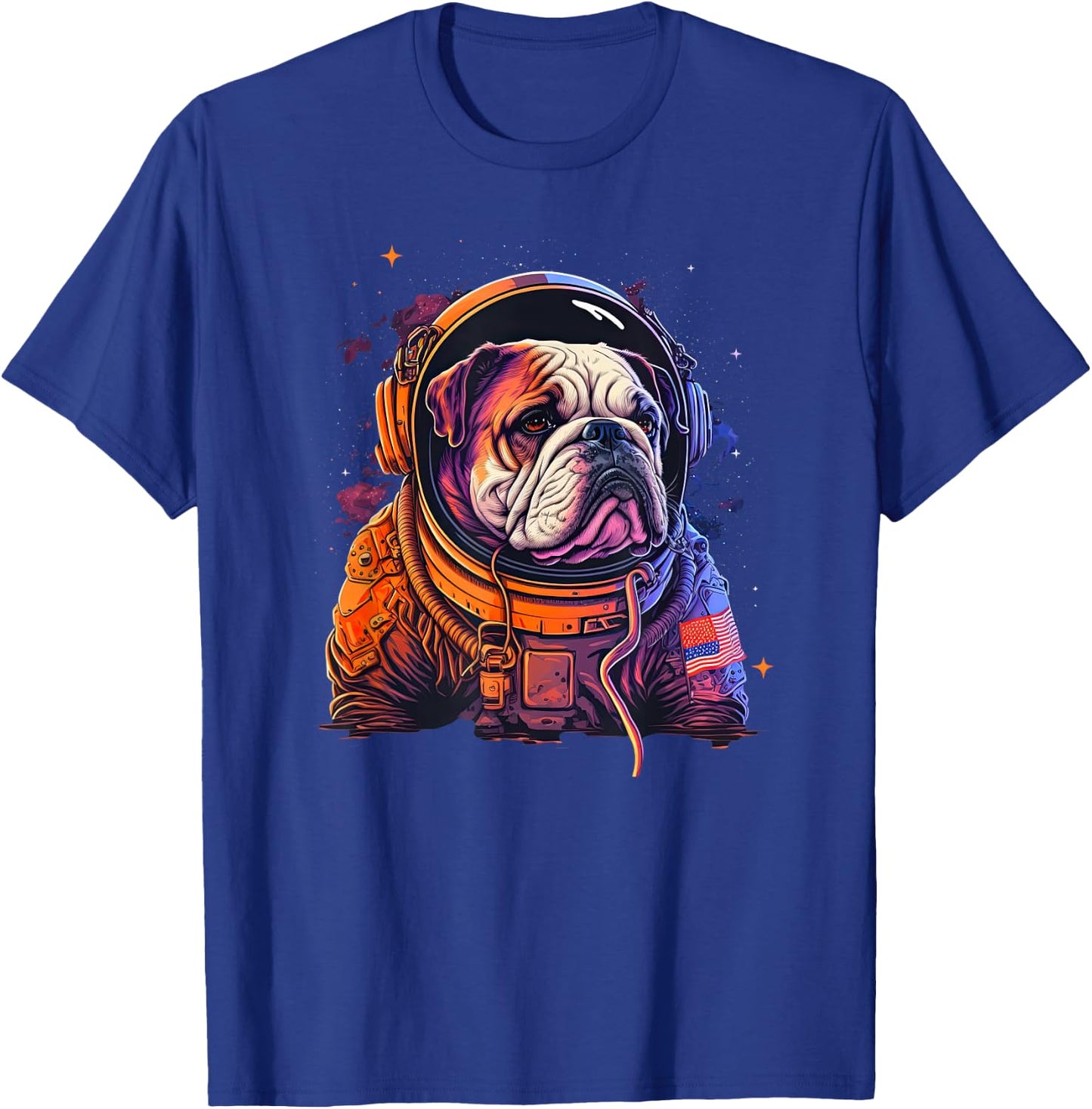 Funny Bulldog Dog Astronaut In the Space Men Women Kids T-Shirt - T-Shirt | Royal