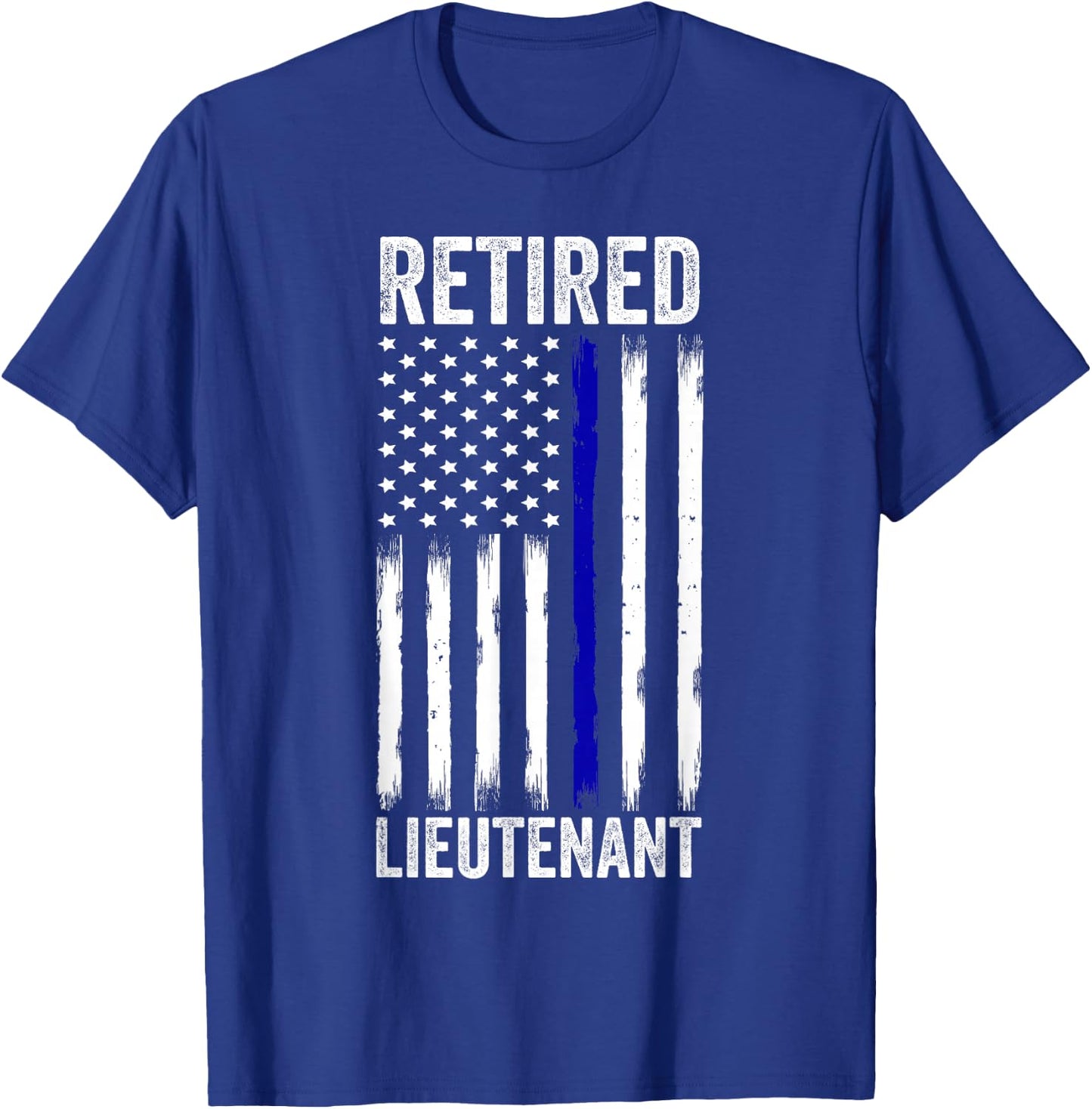Retired Police Lieutenant Design Thin Blue Line Retirement T-Shirt - T-Shirt | Royal