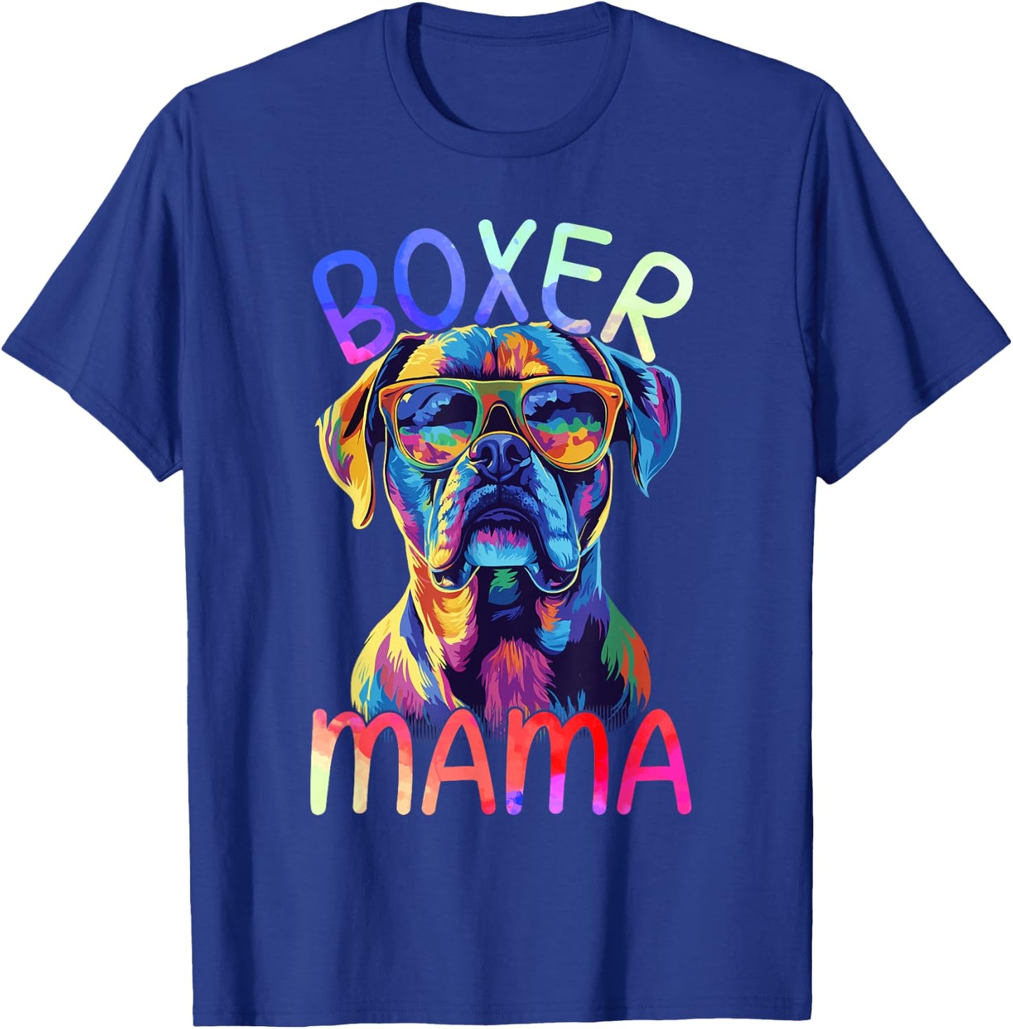 Boxer Dog Mom Mama Pop Art Boxer Dog Lovers T-Shirt - T-Shirt | Royal