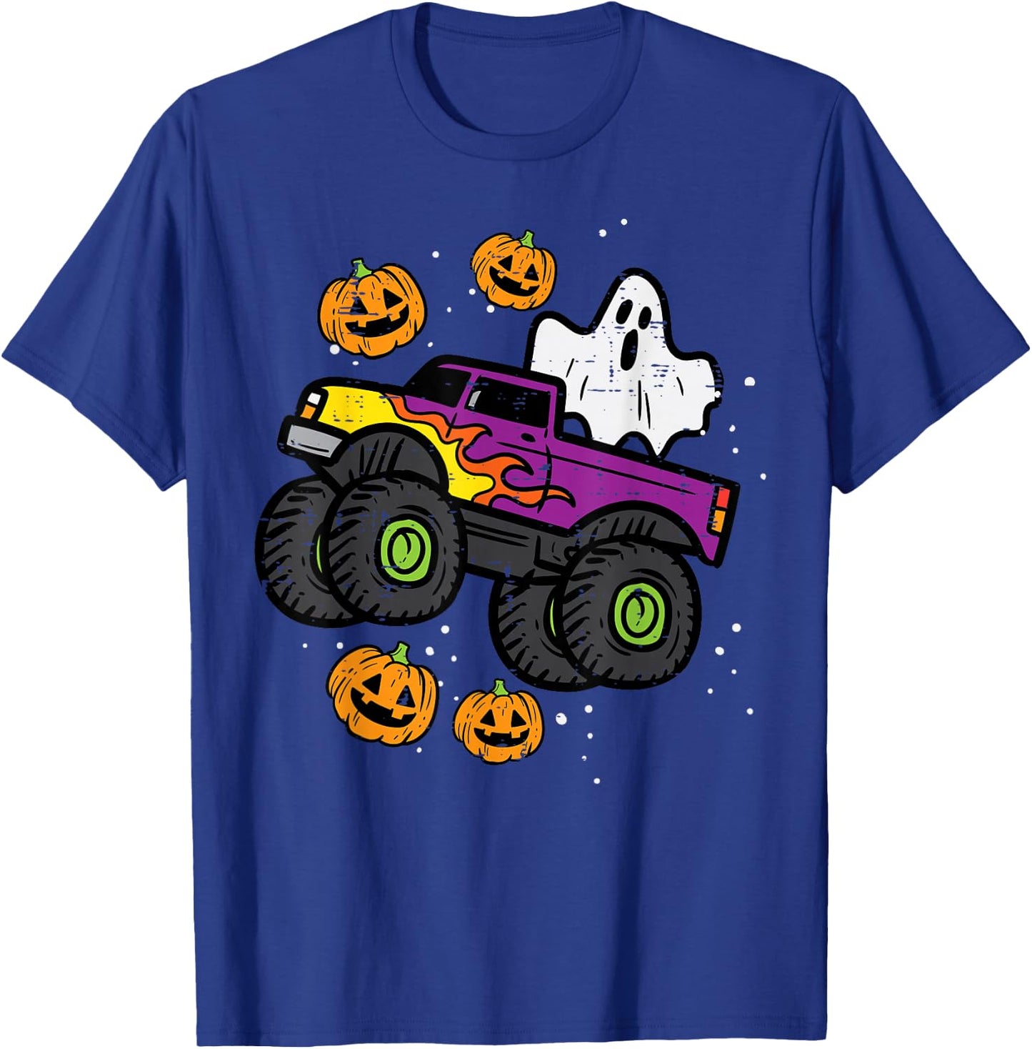 Halloween Ghost Monster Truck Costume Toddler Boys Kid Youth T-Shirt - T-Shirt | Royal