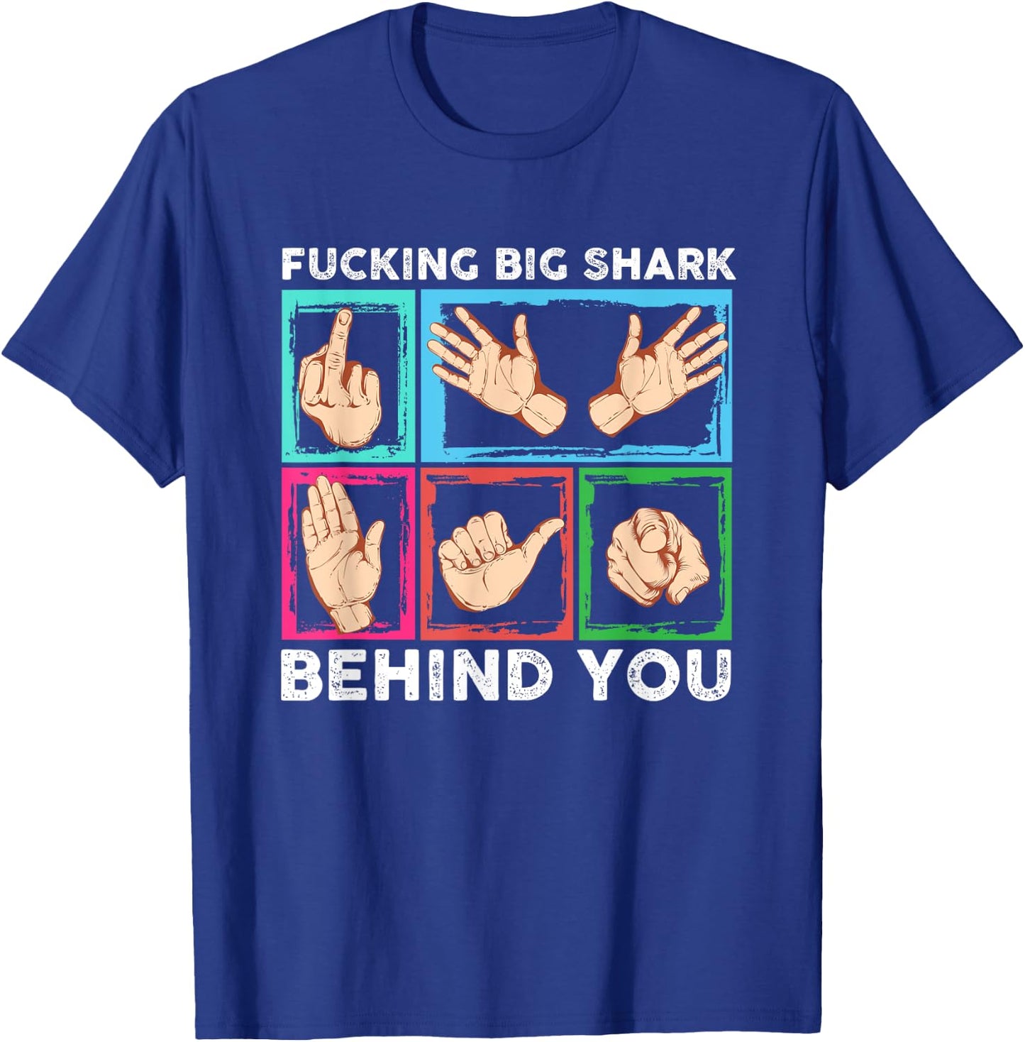Big Shark behind you Diving Ocean Sea Apnea Dive Diver Shirt T-Shirt - T-Shirt | Royal